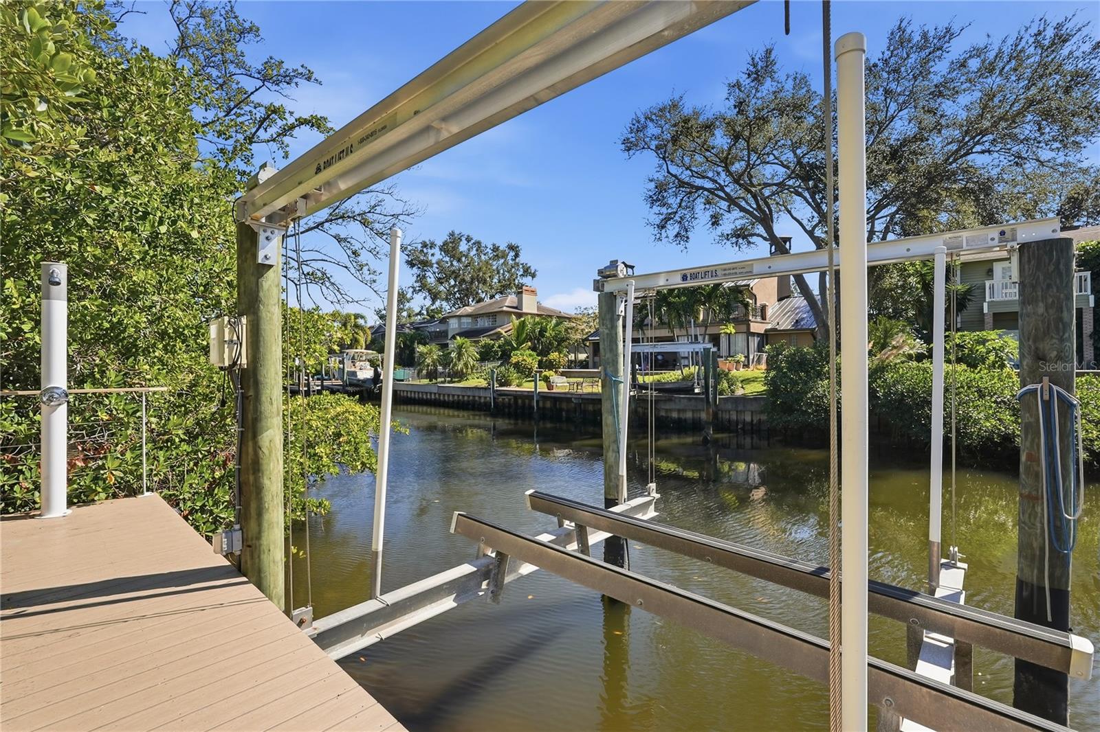 Boat Dock and Lift View toward Weedon Island