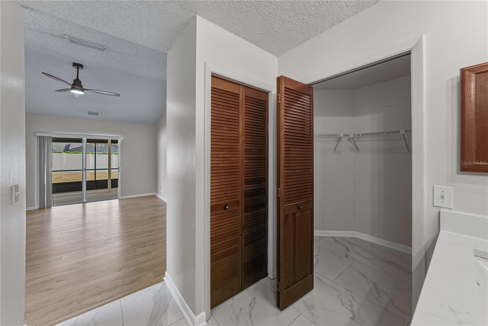 Main Bathroom Linen closet and Walk-in Closet