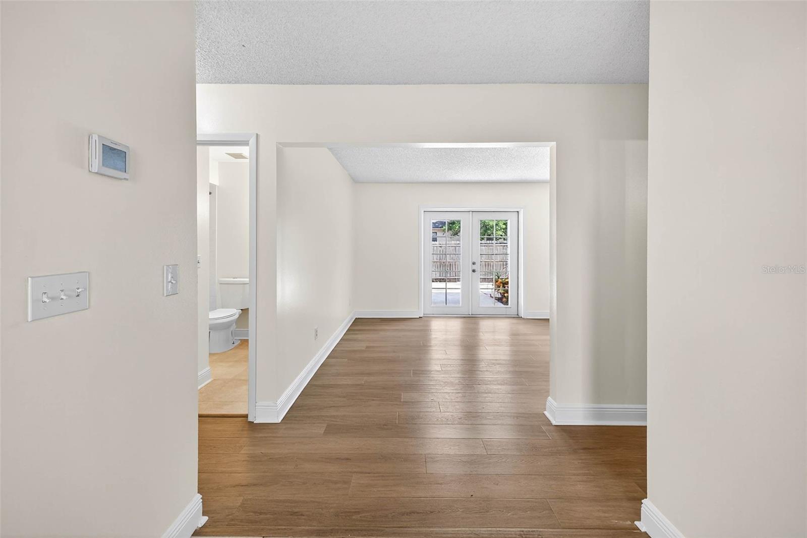 Entry view from Foyer to Living Room