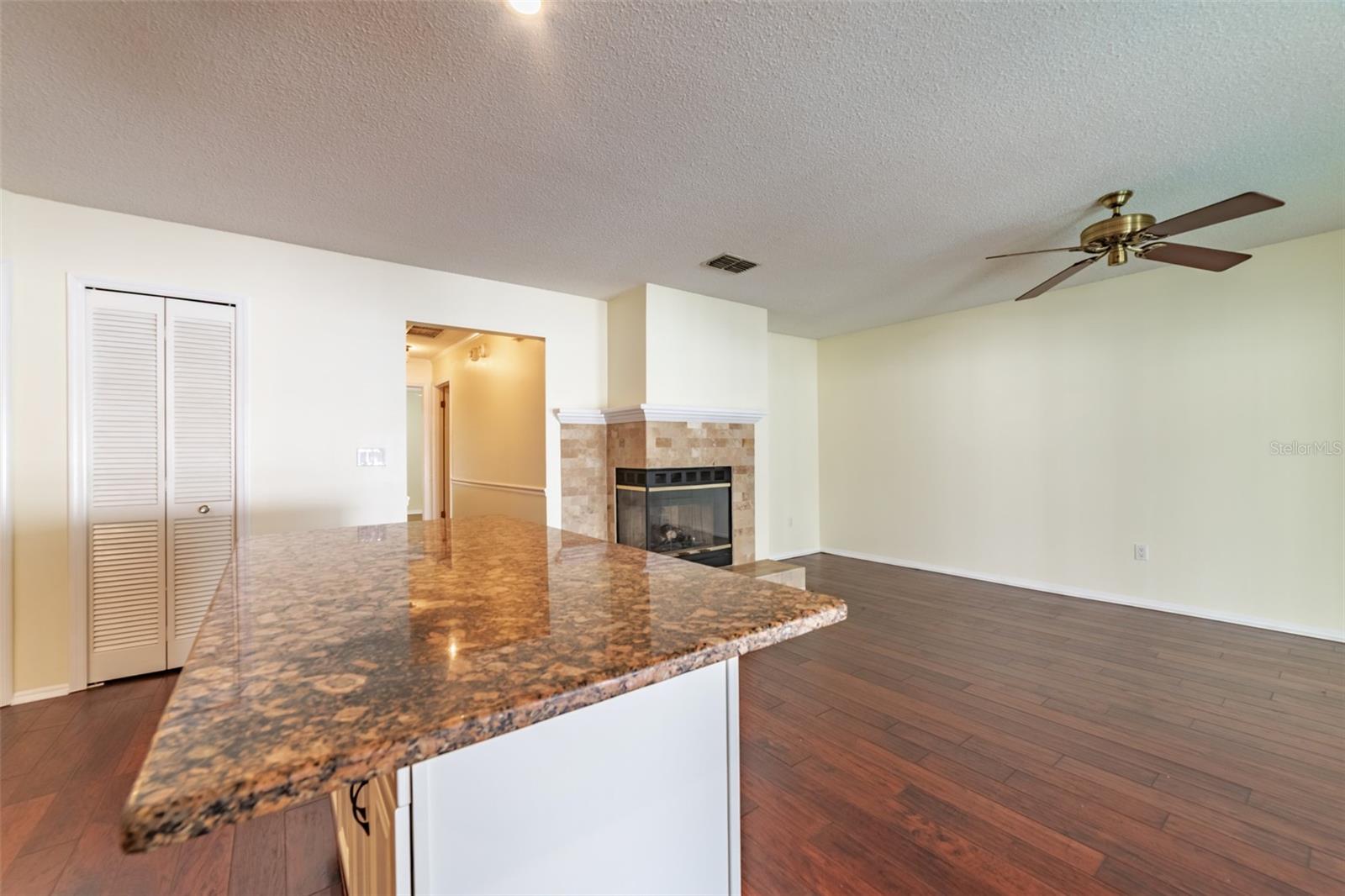 Kitchen Overlooks Family Room