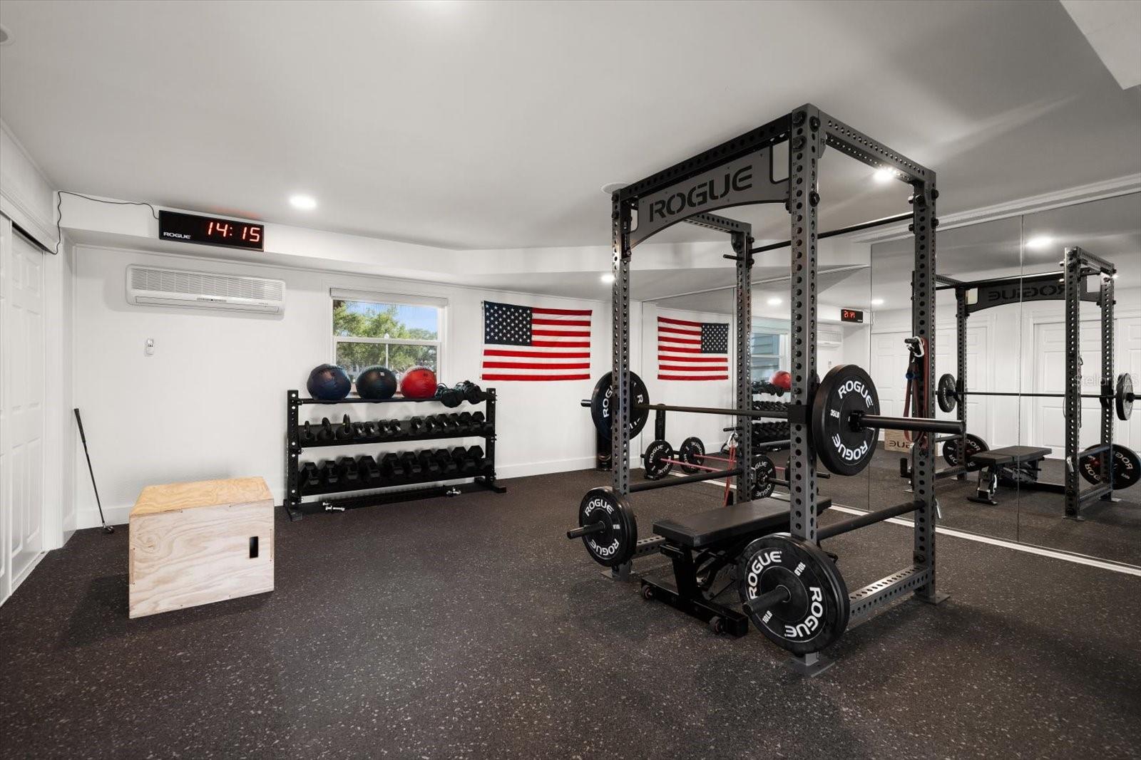 Ground floor gym with mini split a/c