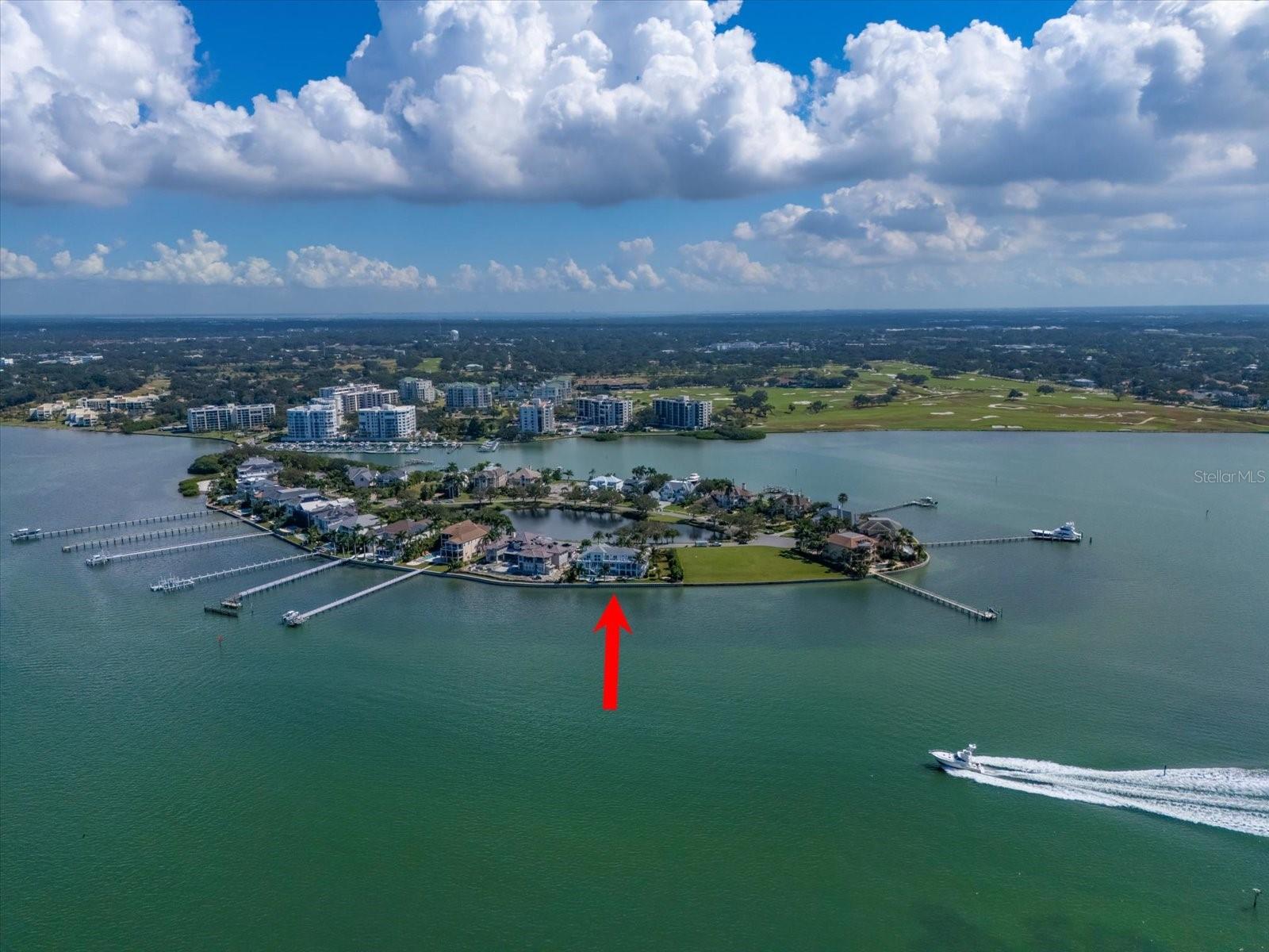 Aerial of your gated private island