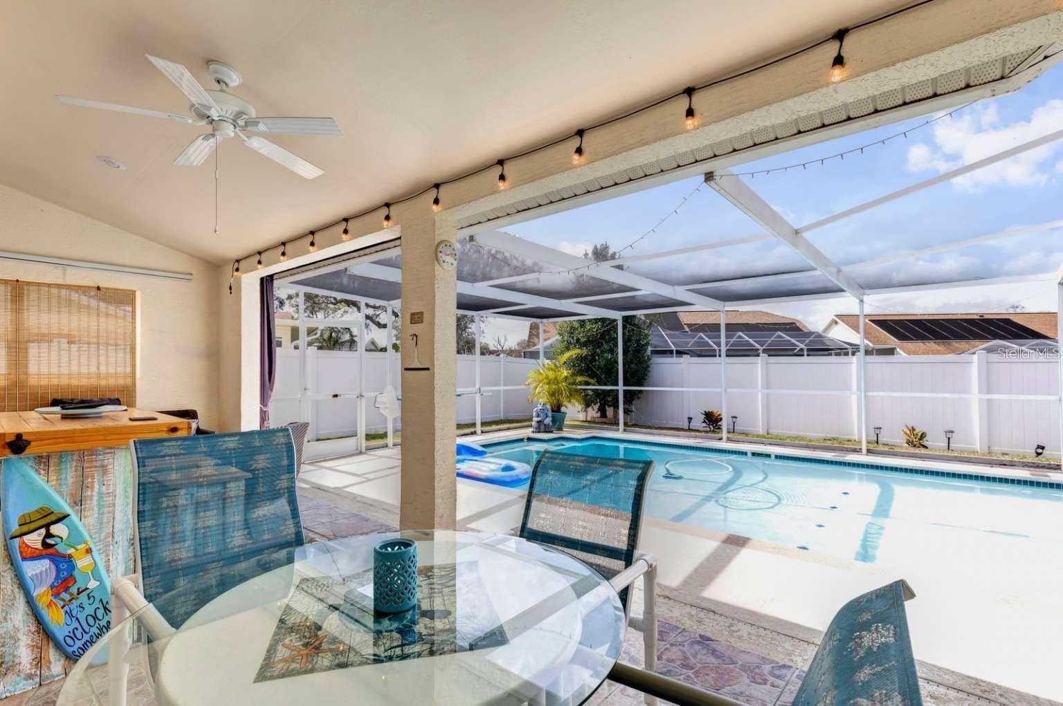 View of pool area from lanai