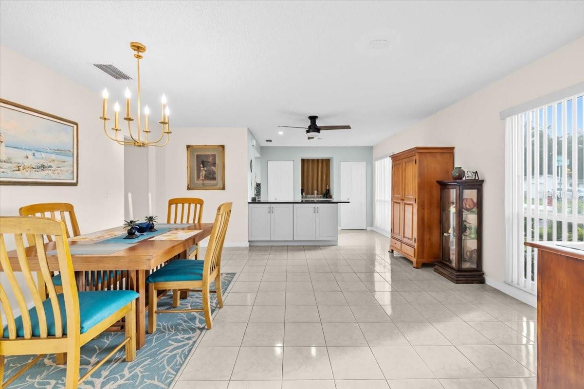 Open Dining and Kitchen