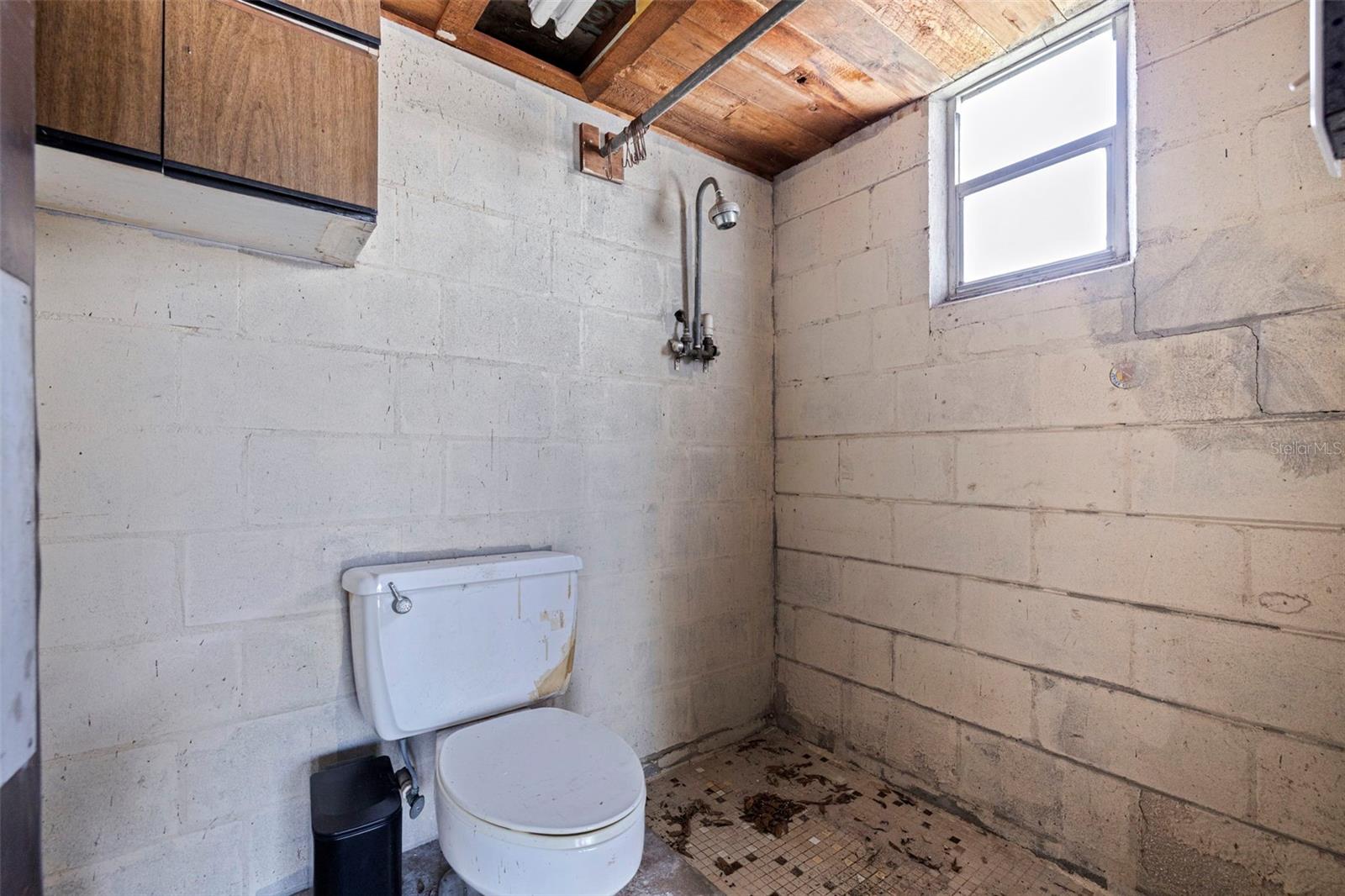 full bath in garage in need of reno