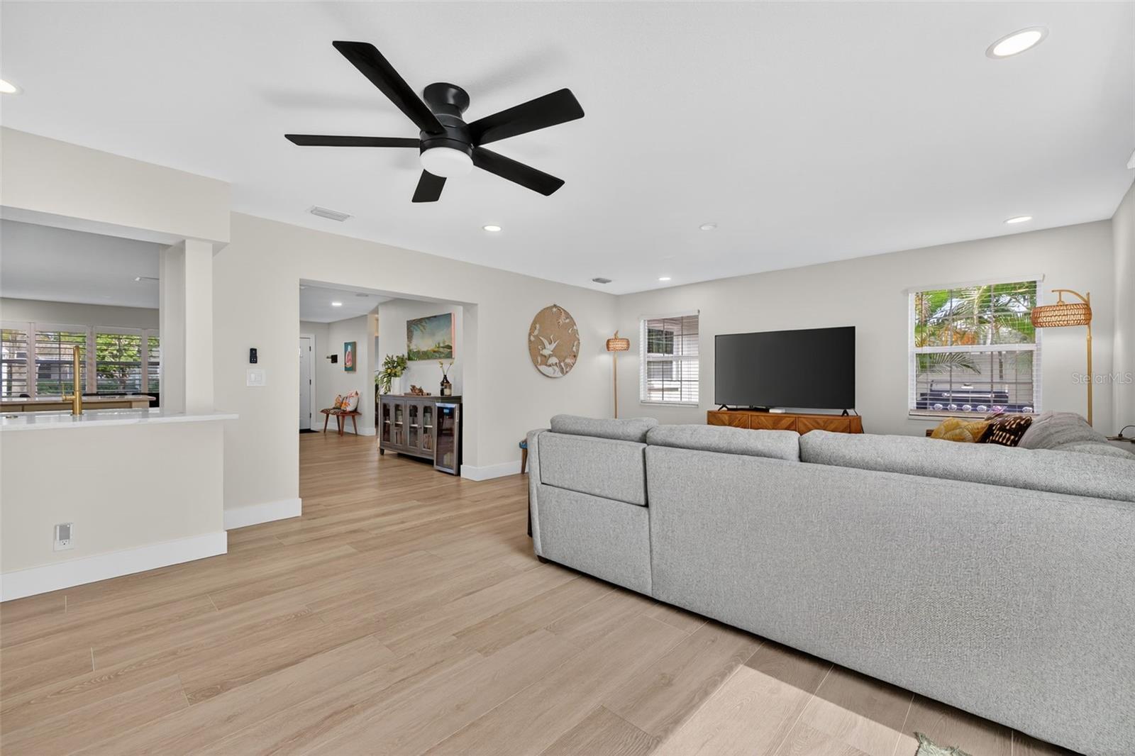 Primary suite, plenty of room for this King sized bed and more!