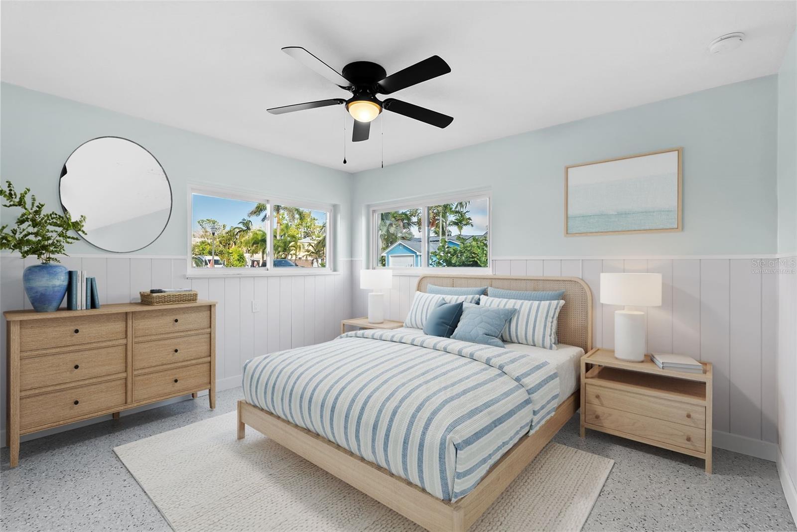 Virtually Staged Master Bedroom