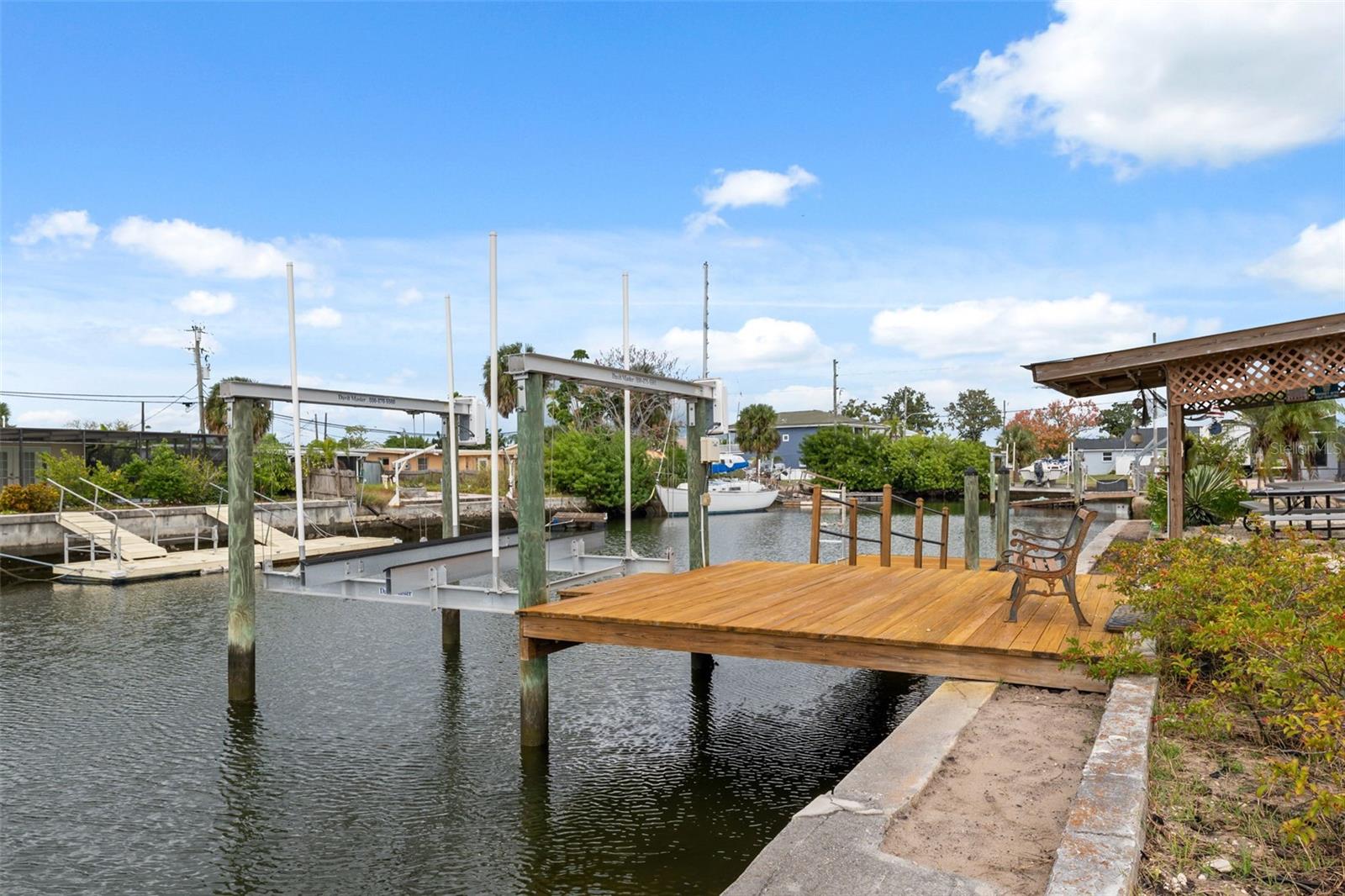 newer dock and boat lift