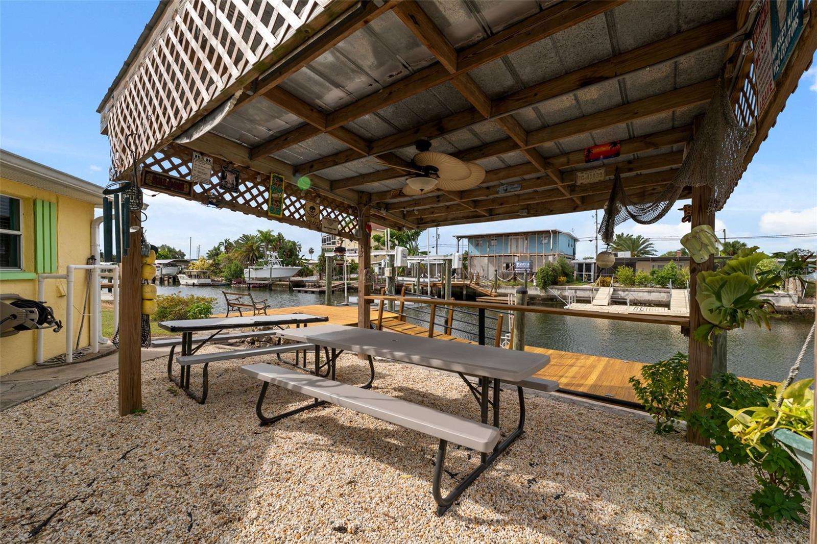 spacious covered gazabo