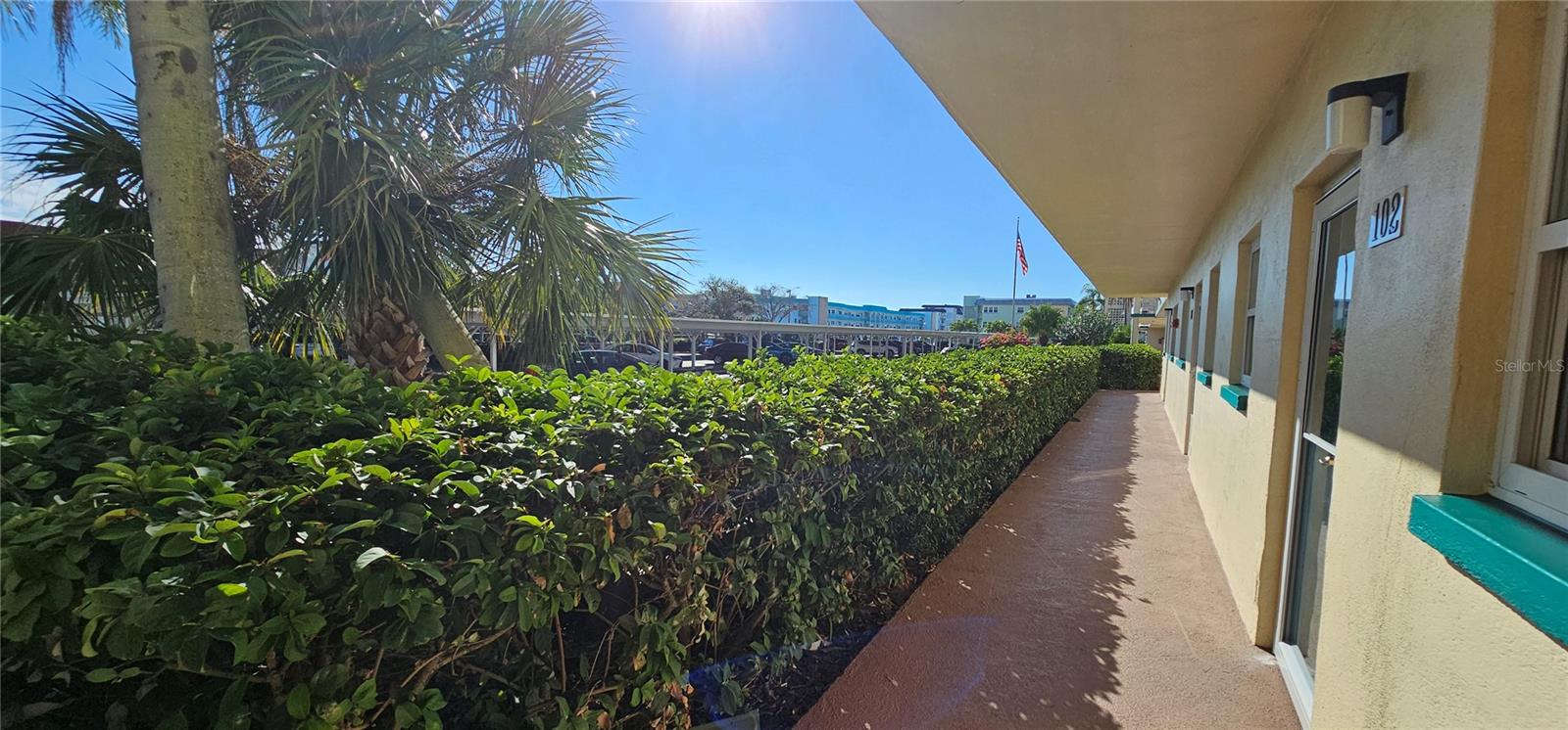 Cozy and protected entry walkways.