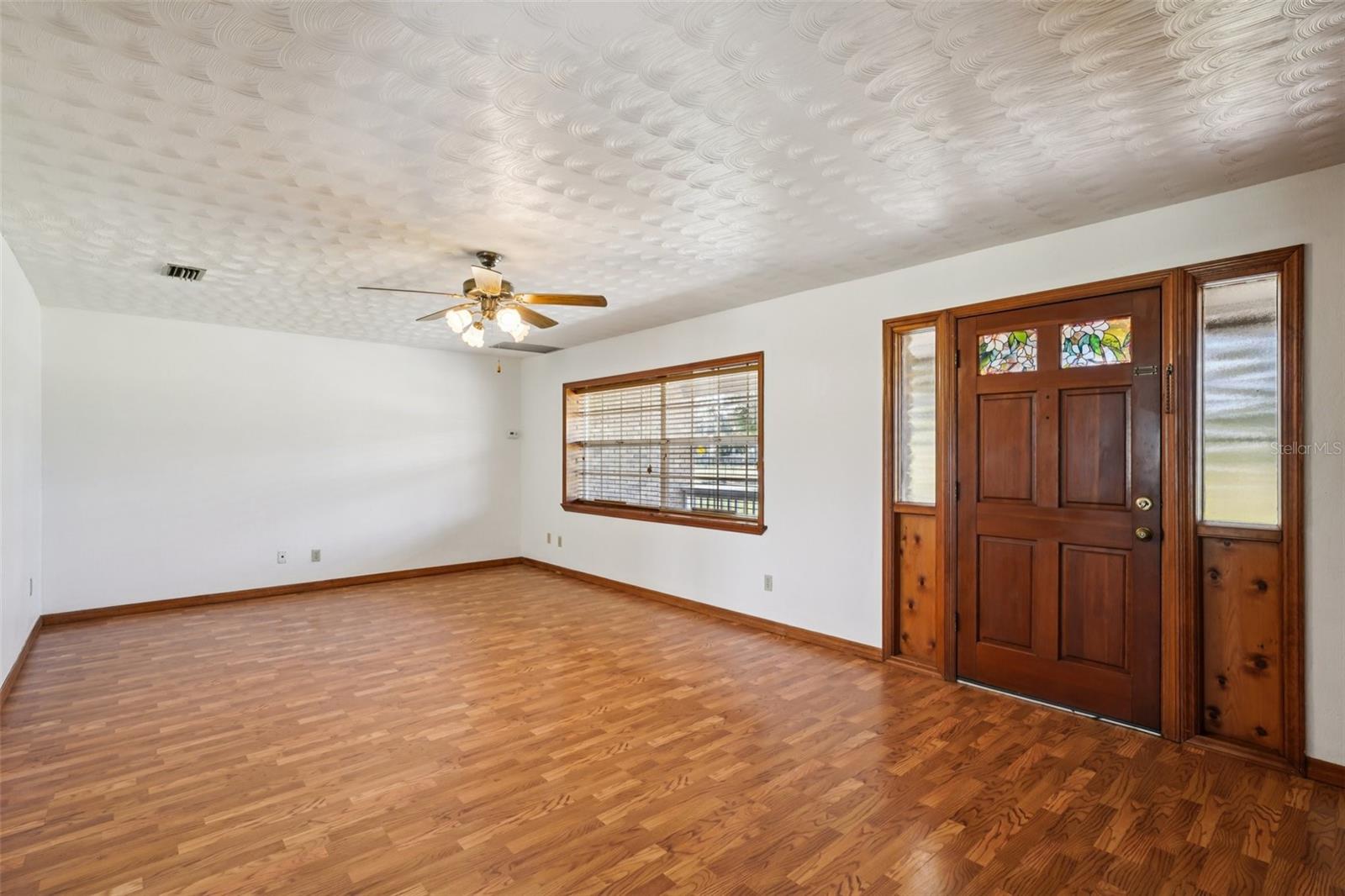 Front door into living room
