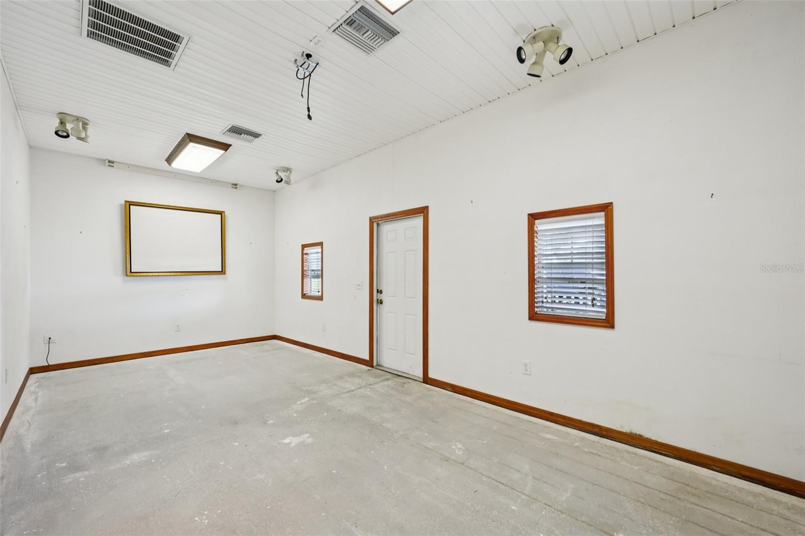 Interior of out-building #1 showing entrance door