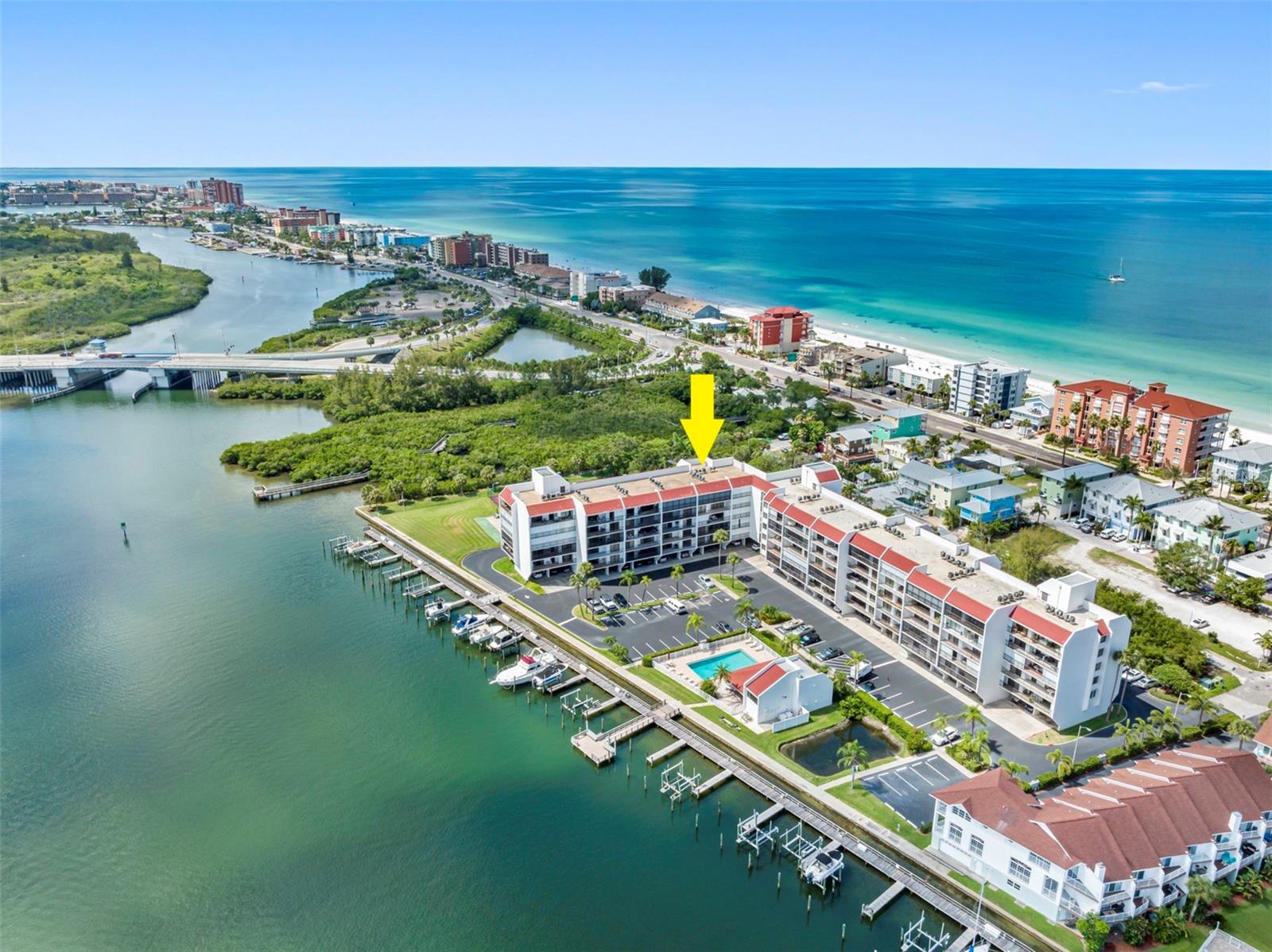 .. Indian Shores is Located About Midway between Clearwater Beach & St Pete Beach. Beach access across the street next to small orange building. Never Crowded here at the Beach Due to a Lack of Public Parking.