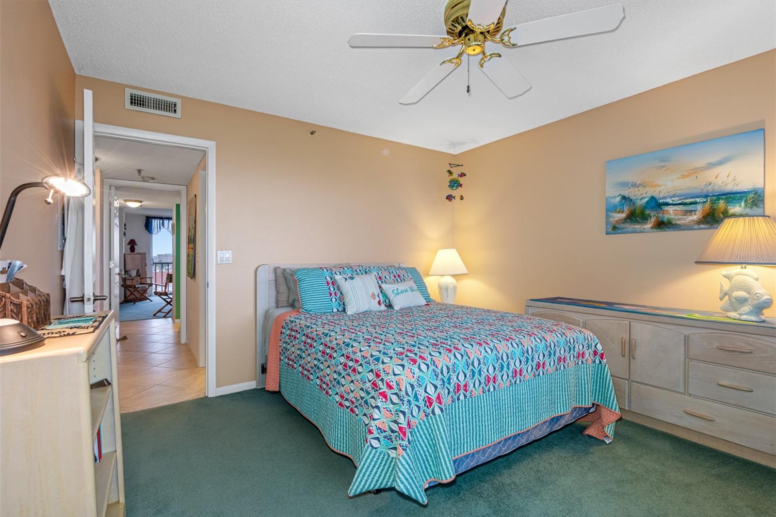 .. Guest Bedroom Looking out Towards Hallway Past Guest Bathroom to Master En- Suite Bedroom.