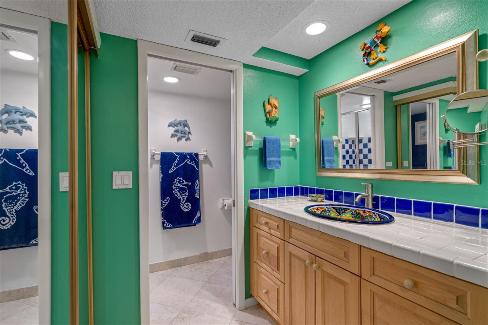 ... Master Bath With Walk In Shower - Double Vanity and  Closet on Left.