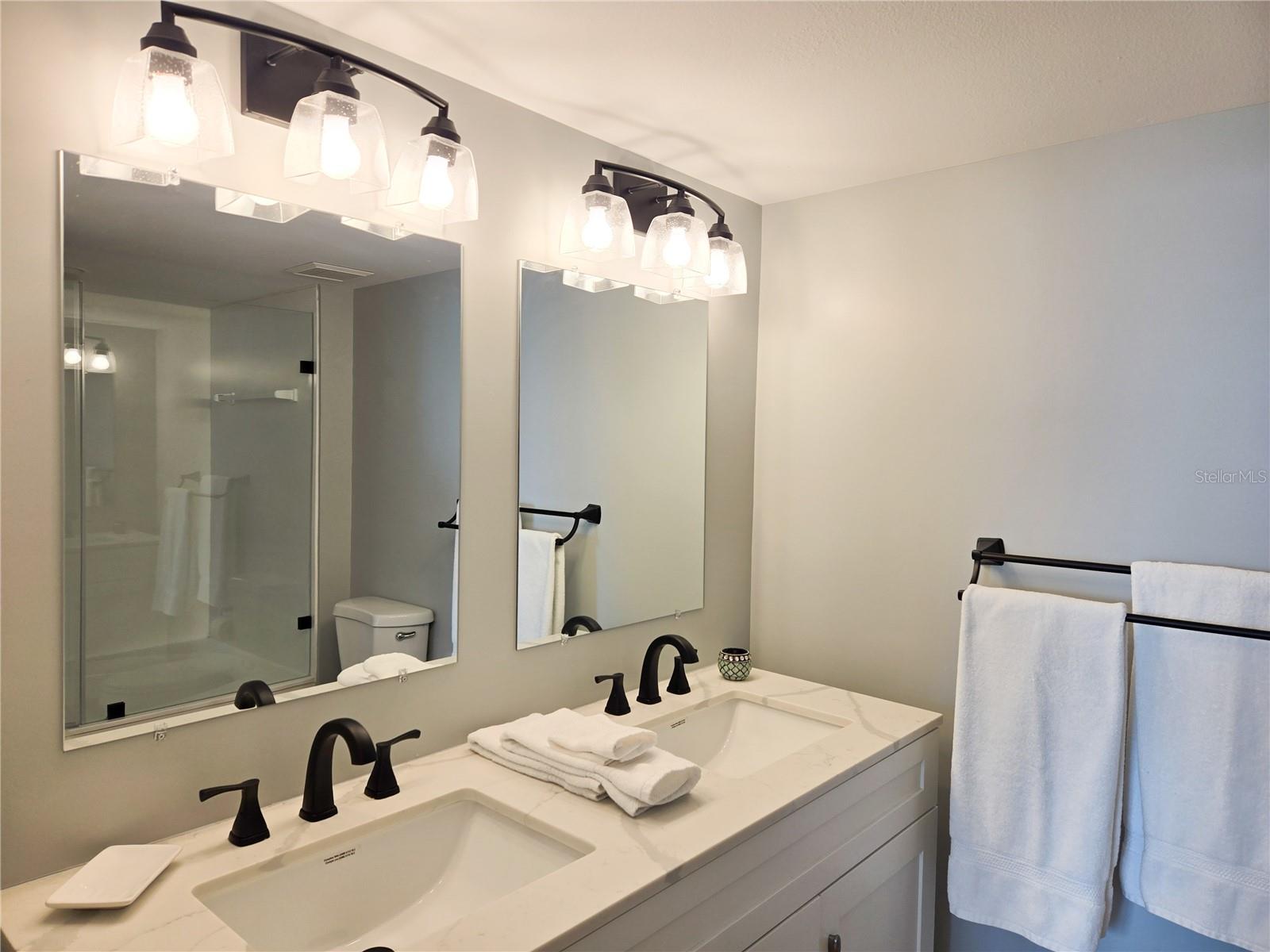 Primary bath double vanities