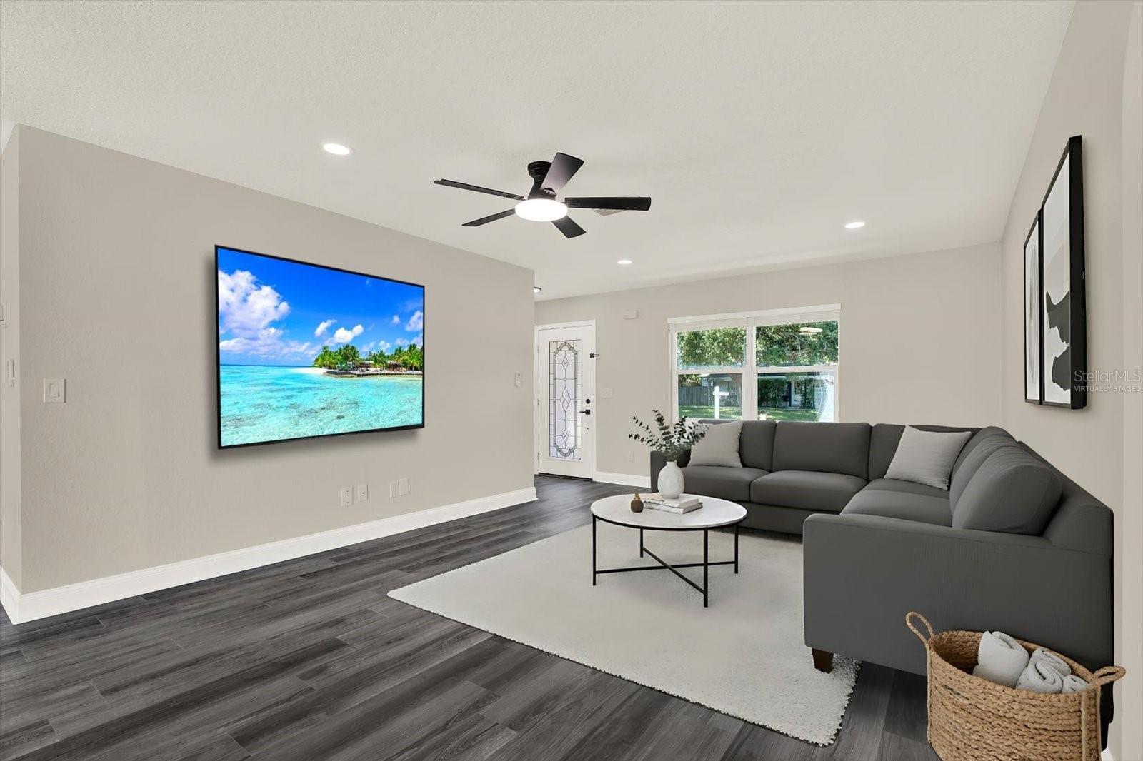 Virtually staged. Living Room