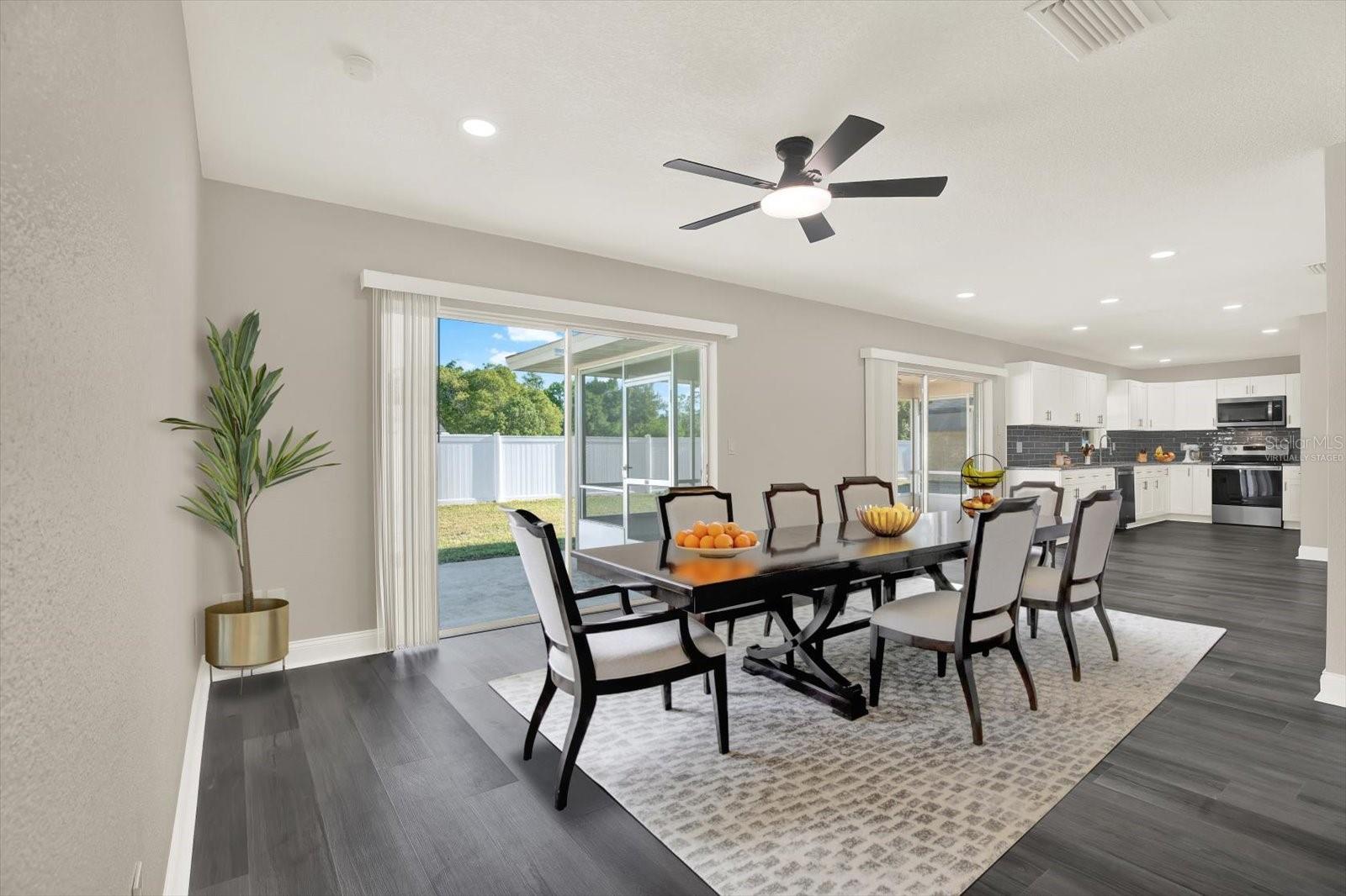 Virtually staged. Dining Room