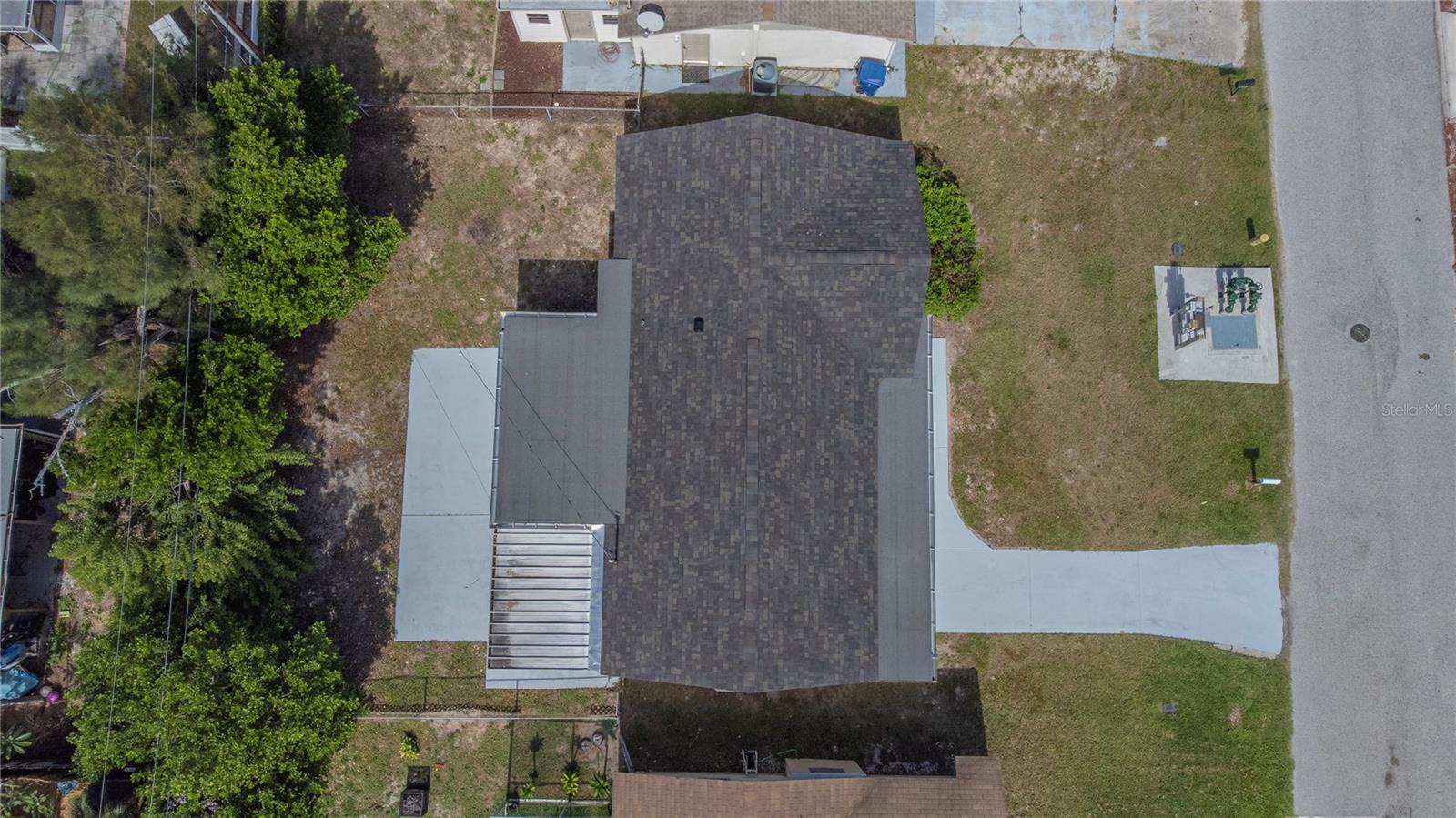 Aerial view of the property.