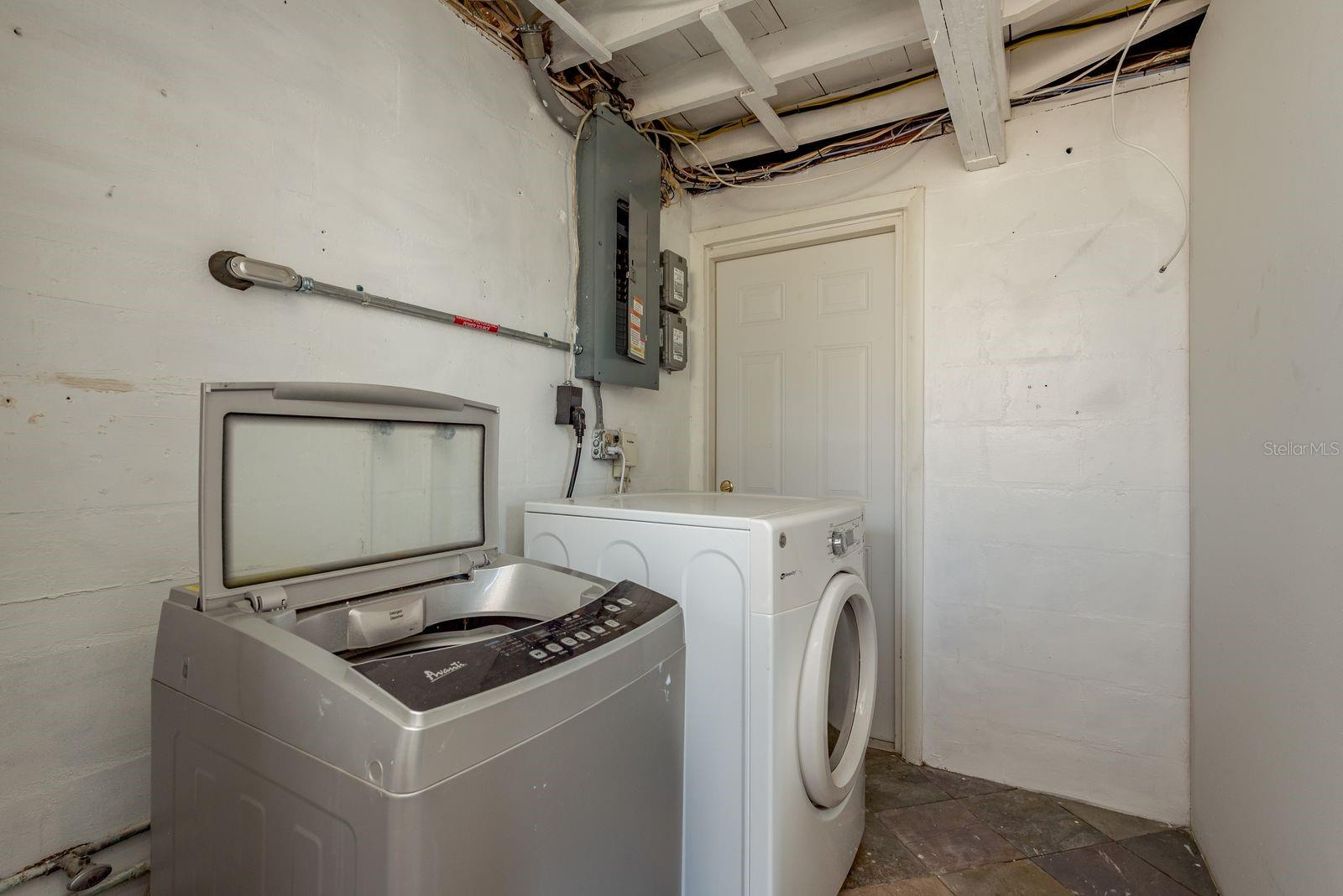 Laundry room with washer and dryer.