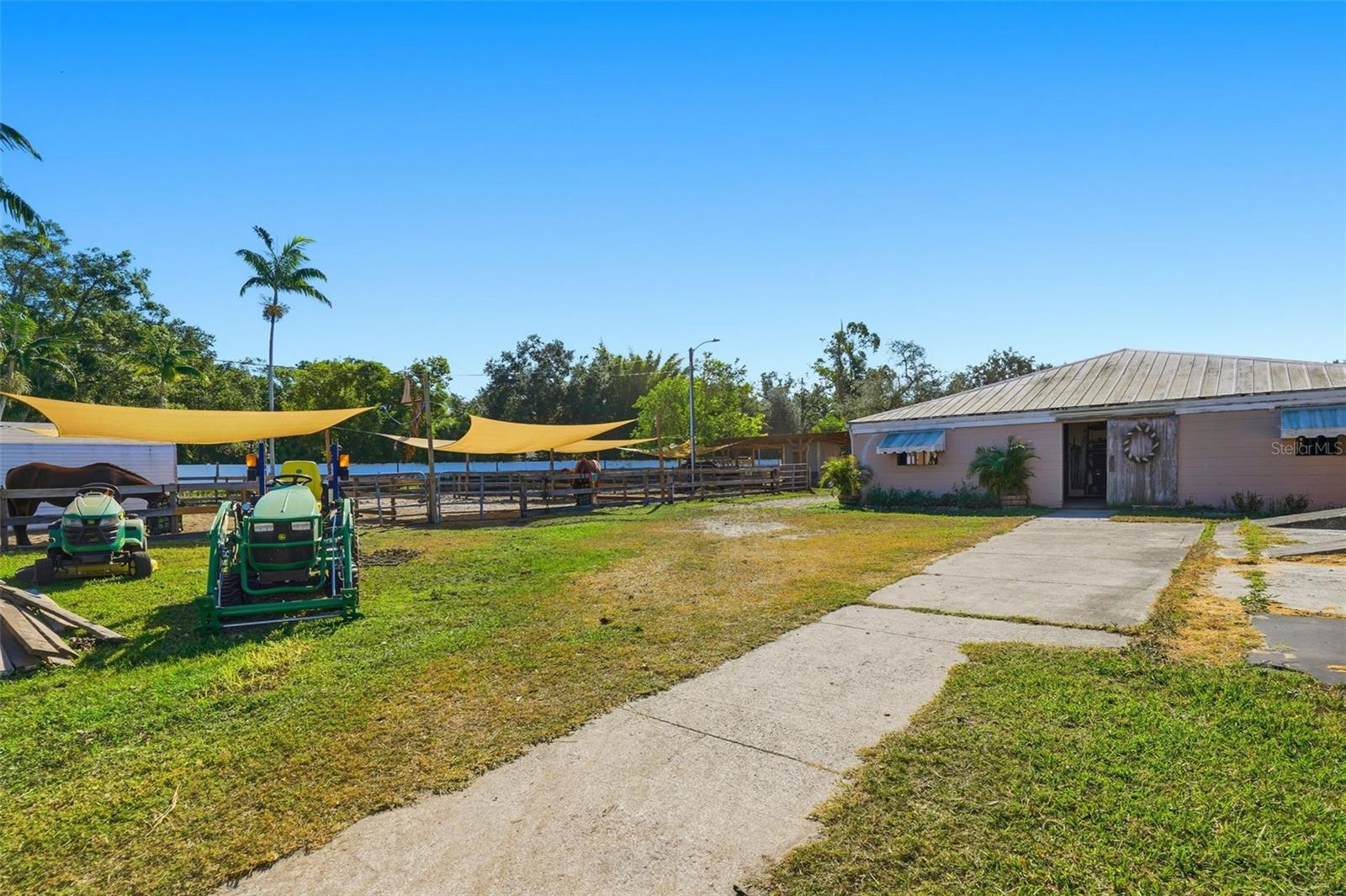Separate entrance to the stables and horse area.