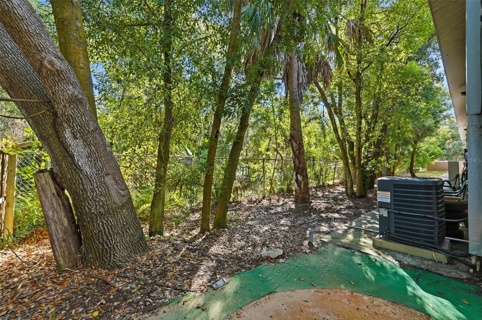 Private backyard of the detached garage, leads to Walsingham Park.