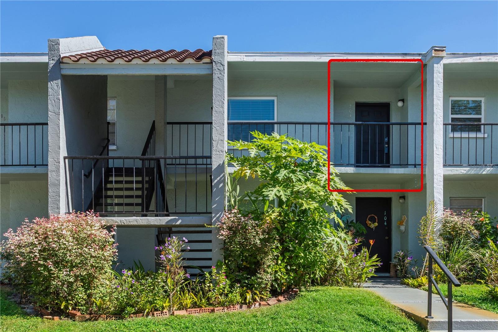 Unit 204 on second floor