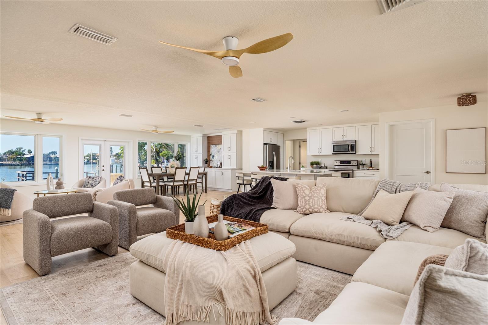 Seamless flow between dining, living, and kitchen perfect for entertaining and gatherings