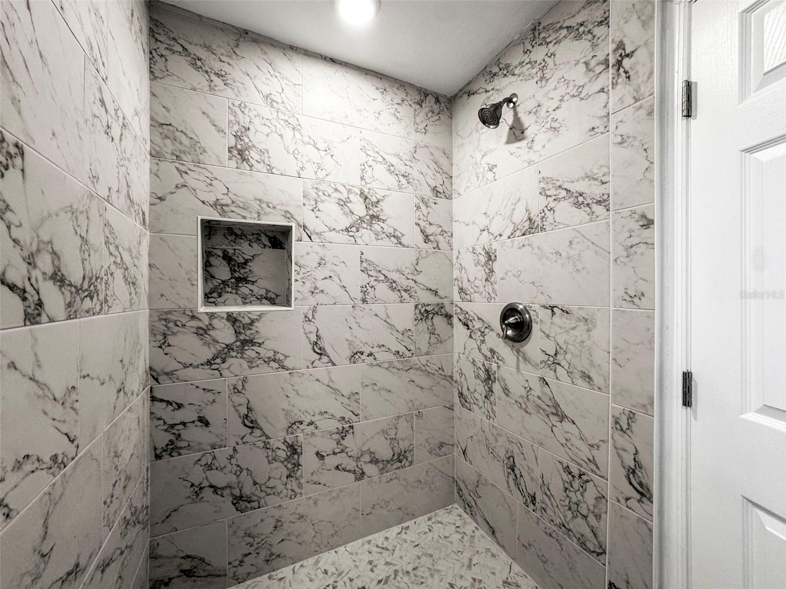 Beautiful tiled walk in shower