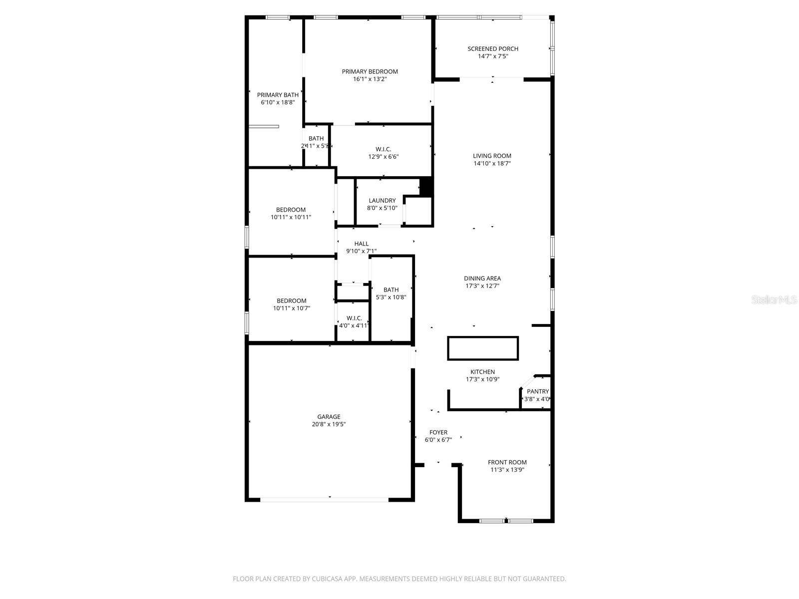 Floorplan with approximate measurements