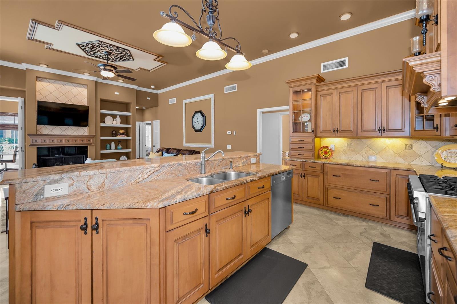 Kitchen facing family room