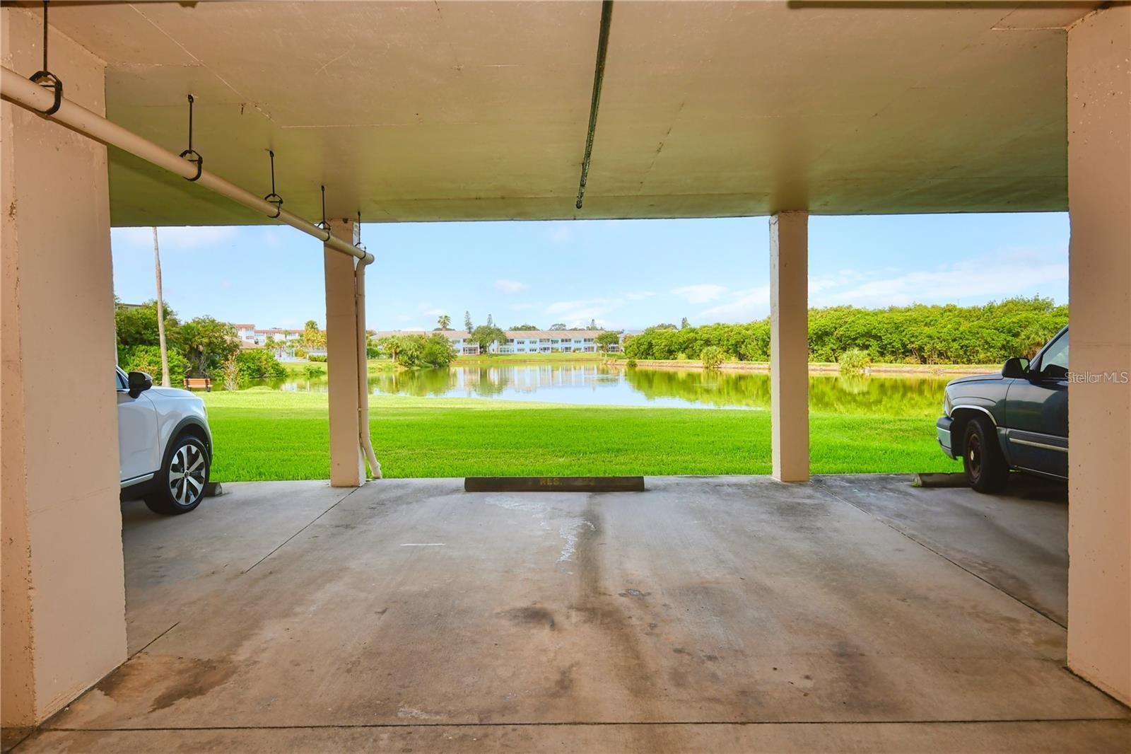 Even the assigned, under-building parking space has a great view!