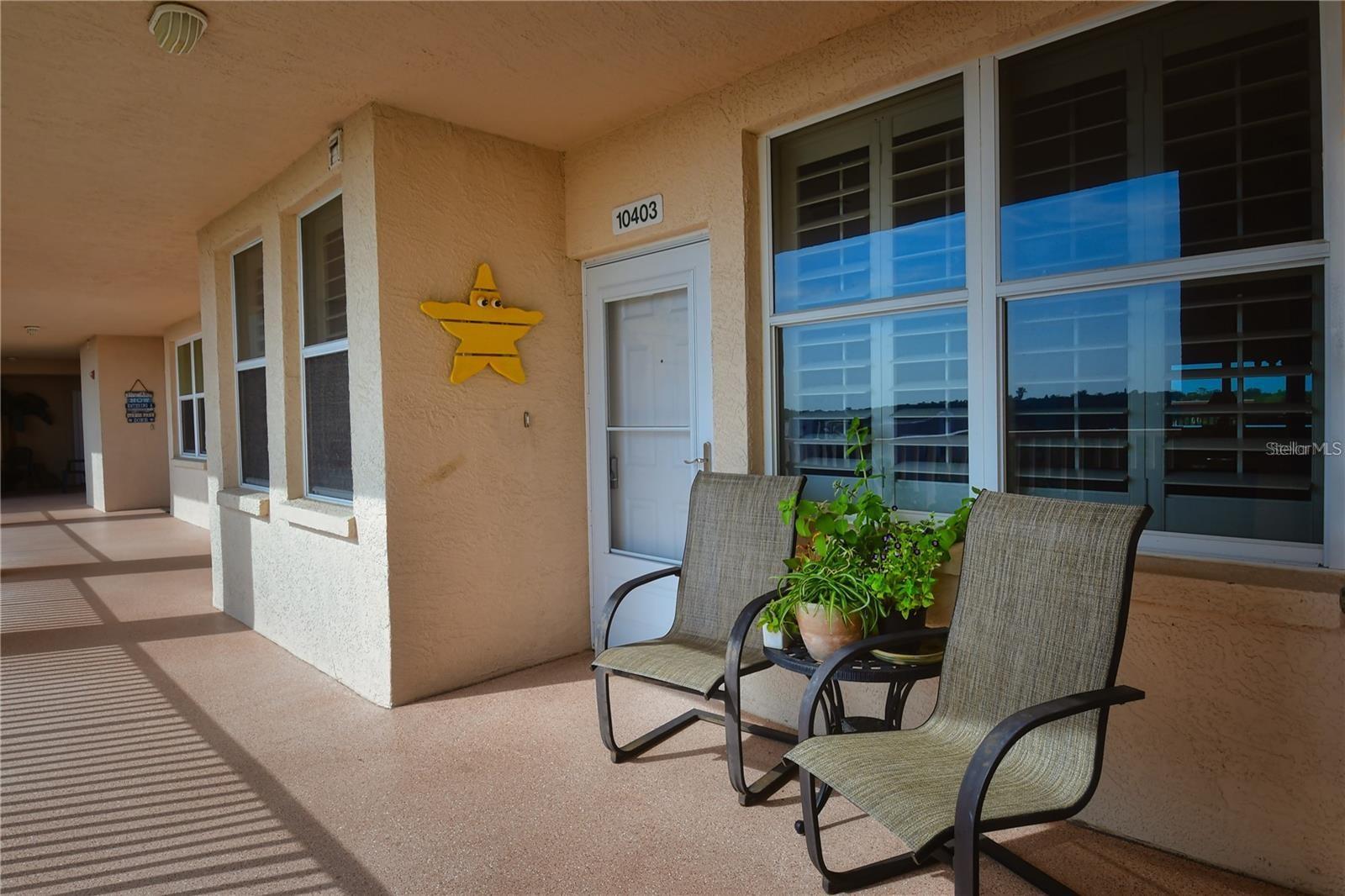 You can enjoy the view west from your front seating area.
