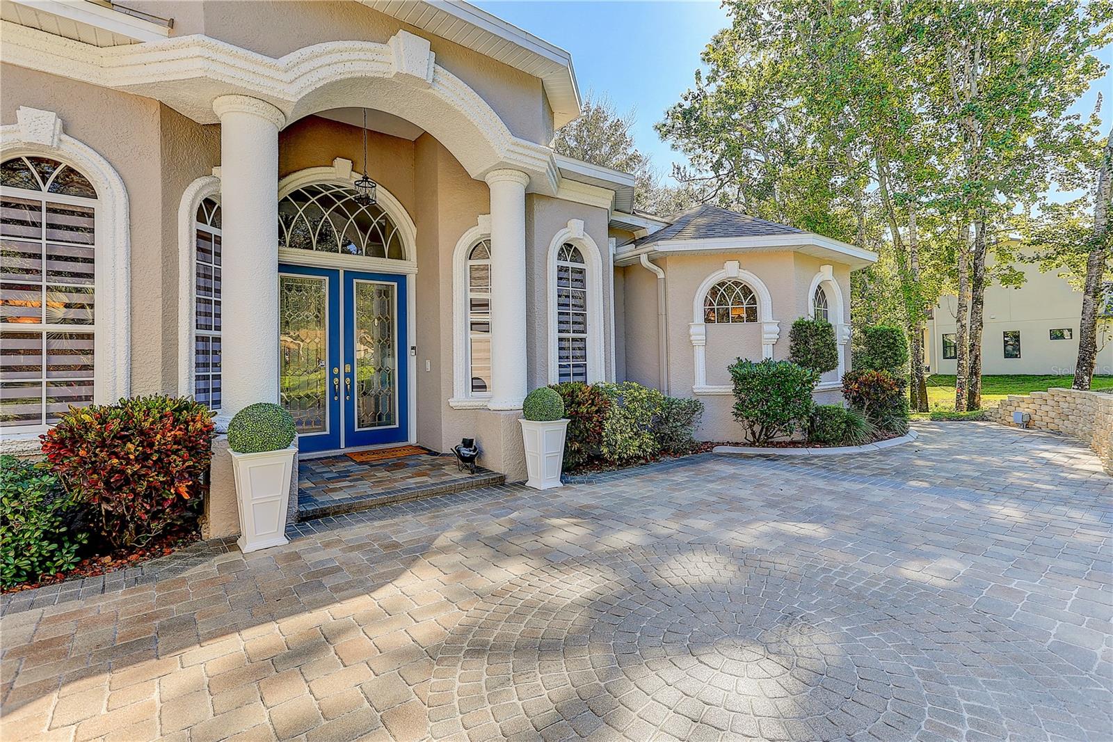 front door and pavers