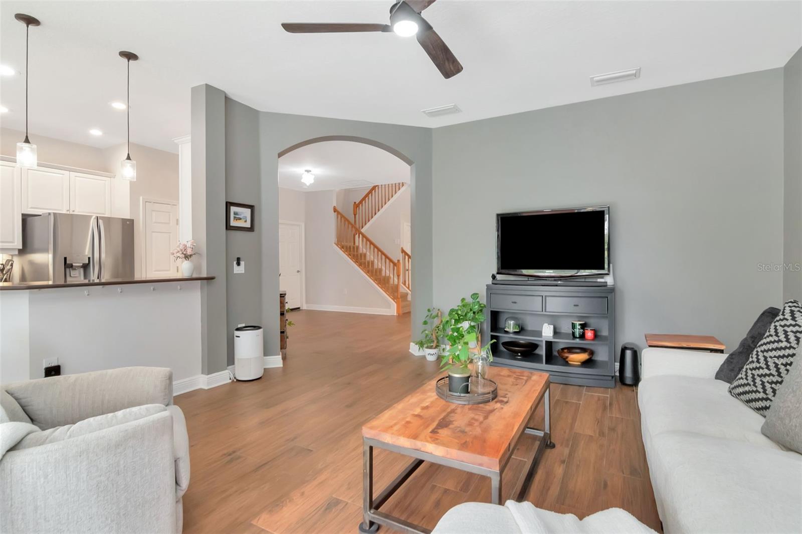 Family Room looking back toward staircase to Upper level