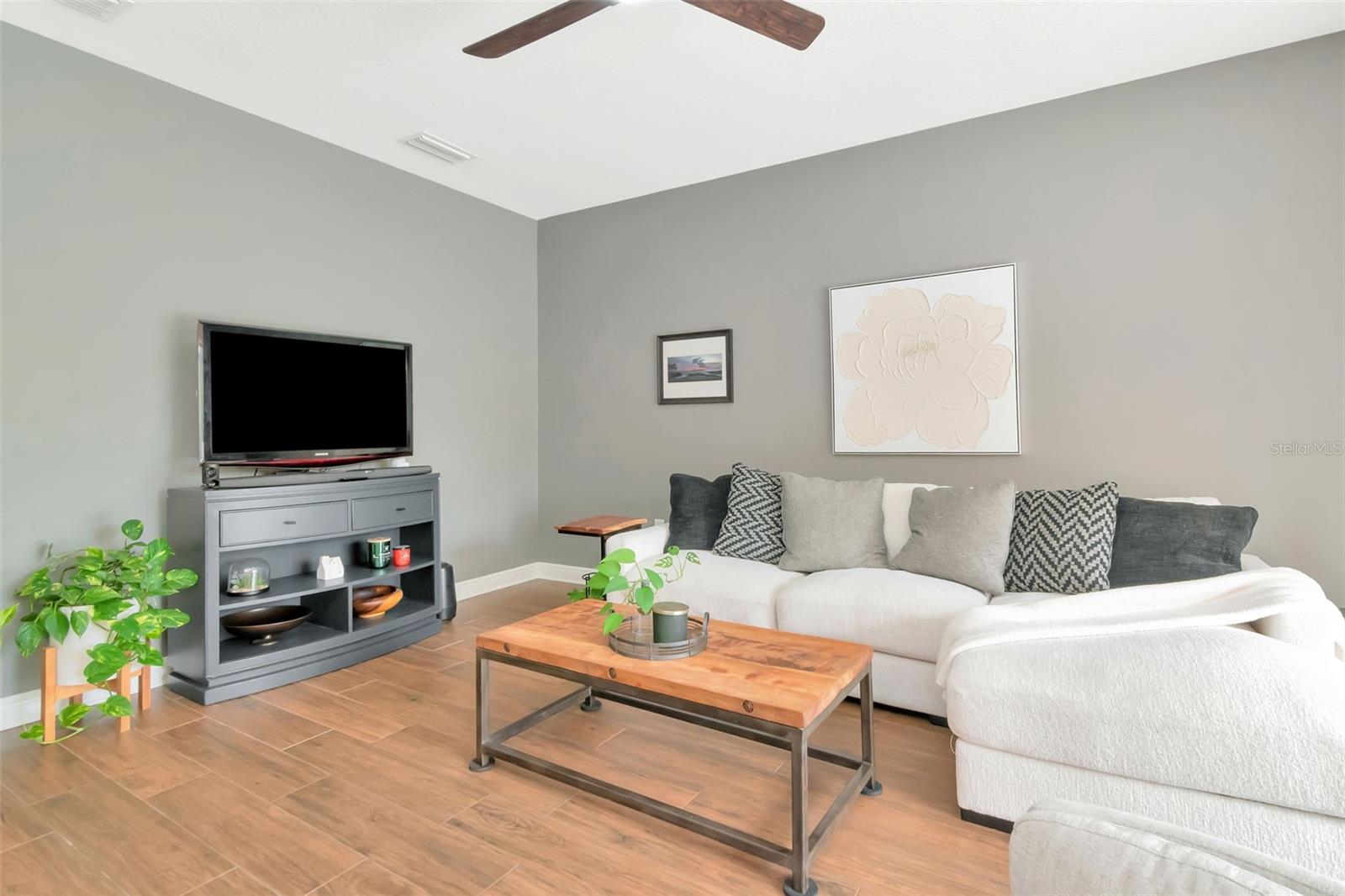 Family Room from entrance to kitchen