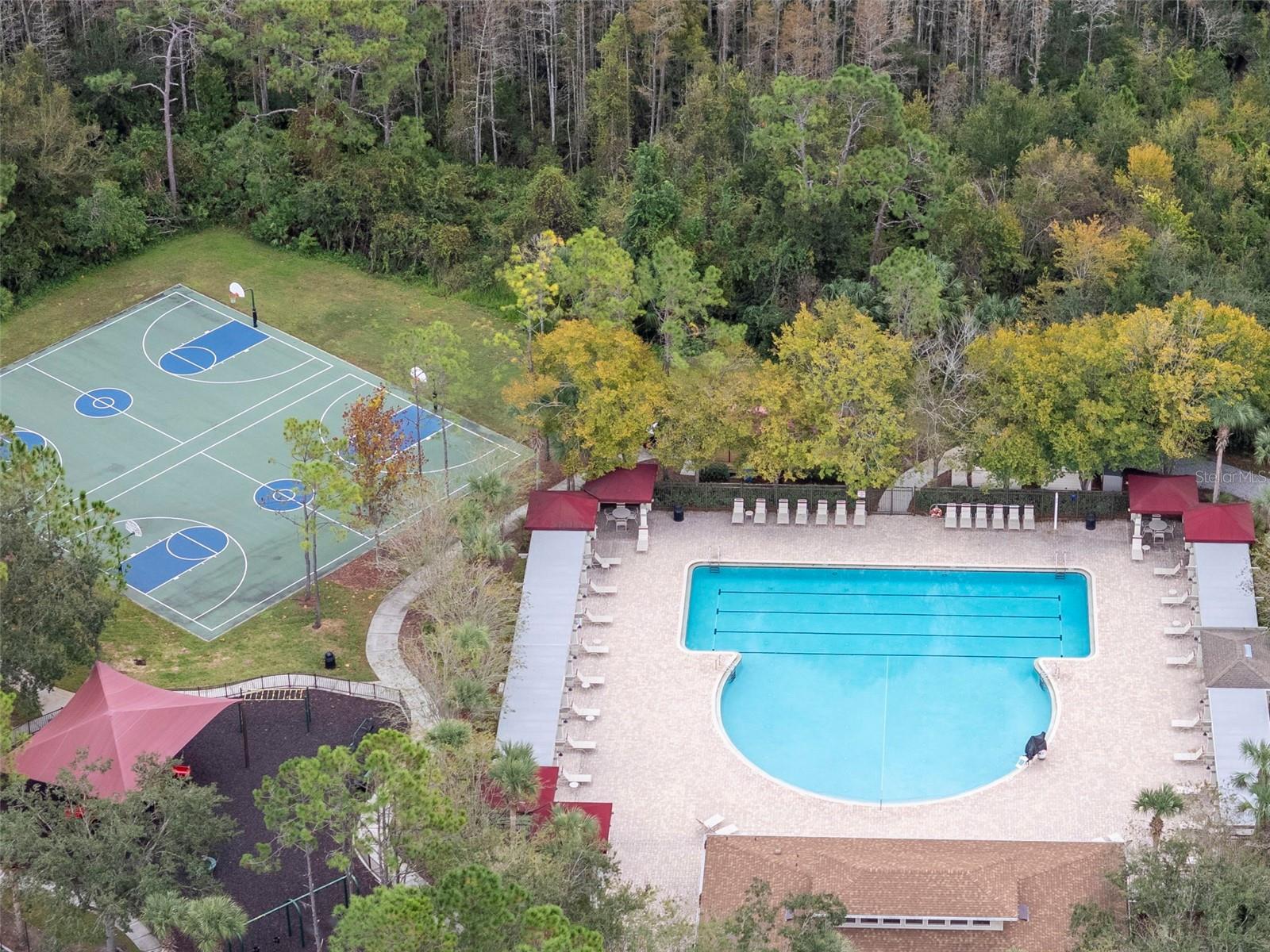 Community Amenities —- Pool, Basketball Courts