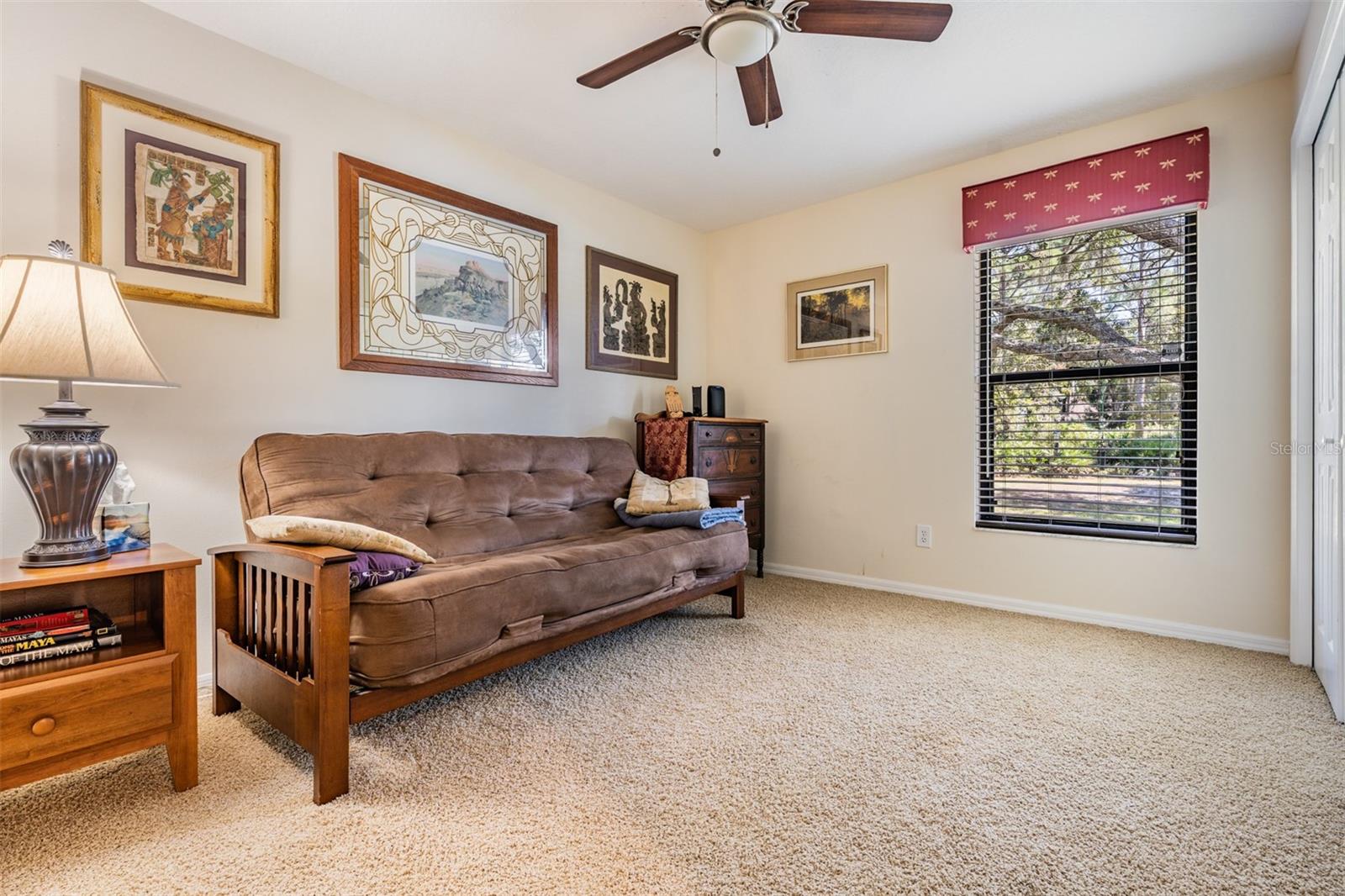 Guest Bedroom 3, overlooking the pond, ceiling fan with light.
