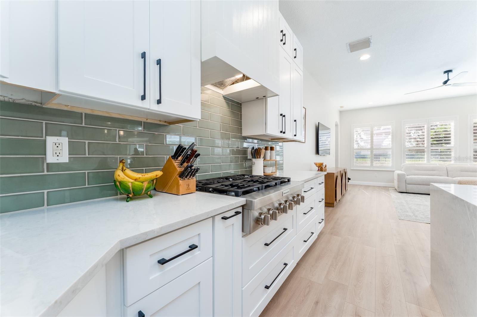 Large Gas Stove with Custom Hood