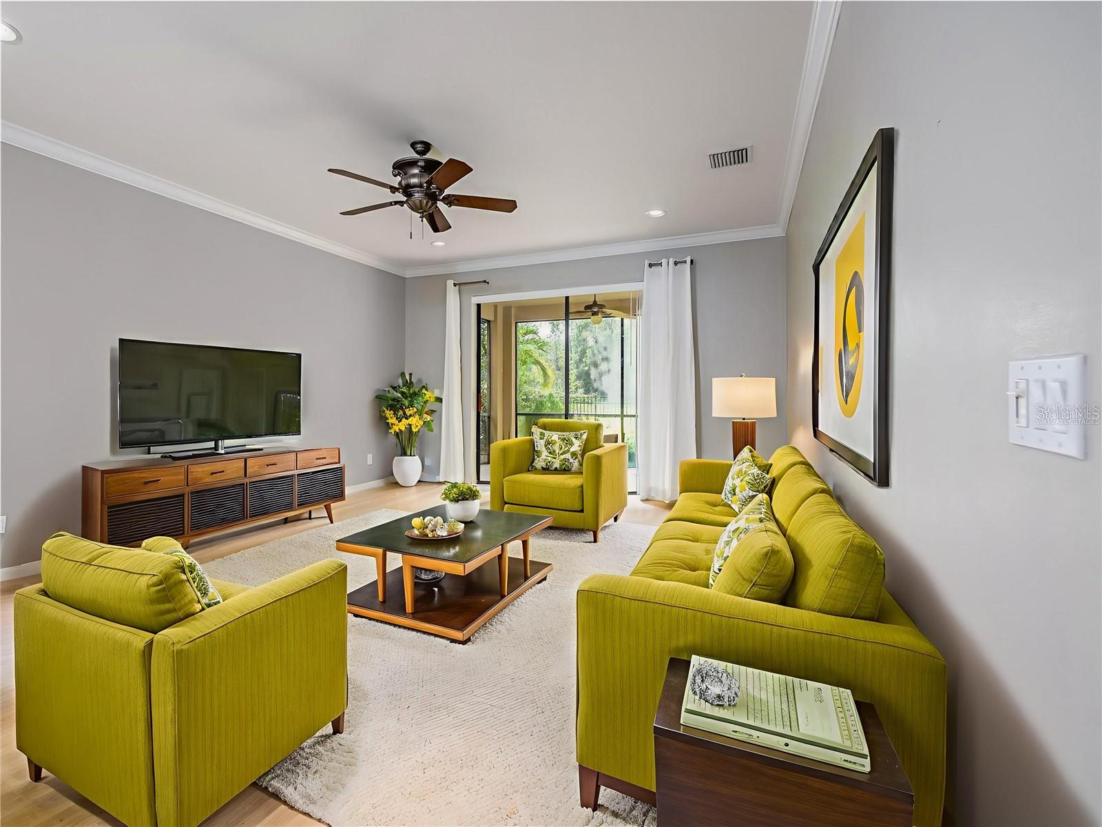 virtually staged family room