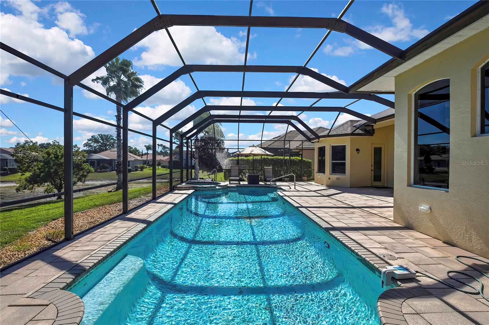 Salt water pool with Gorgeous Pond Views