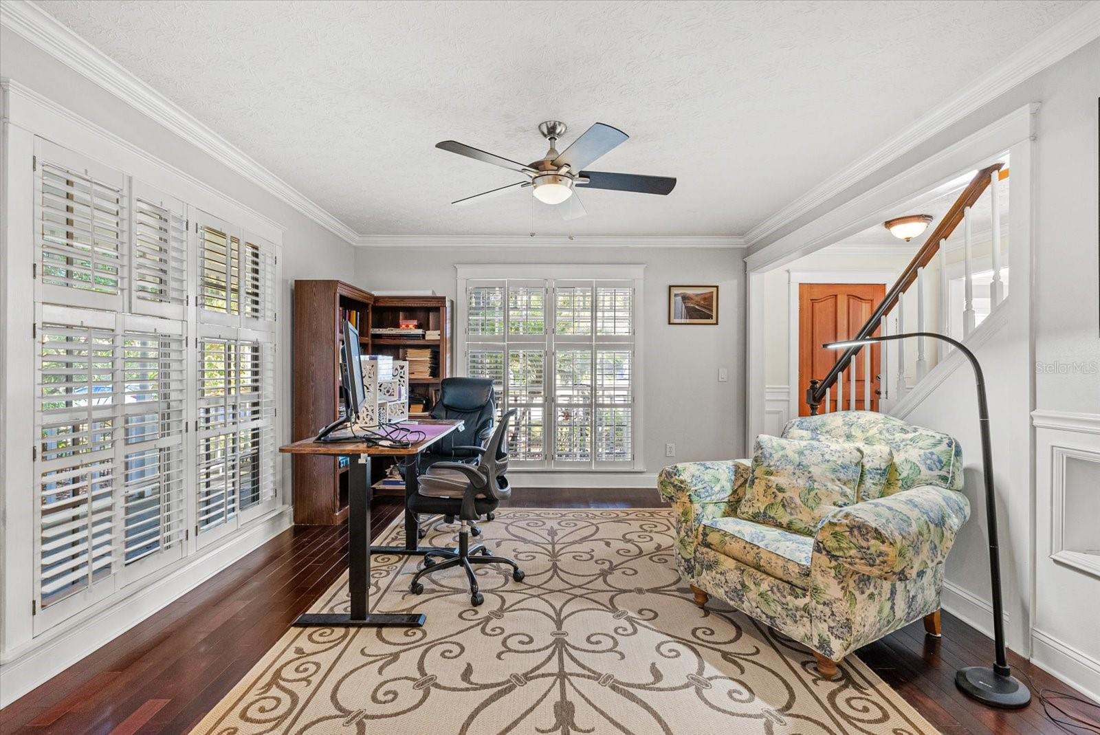 Living room currently used as office