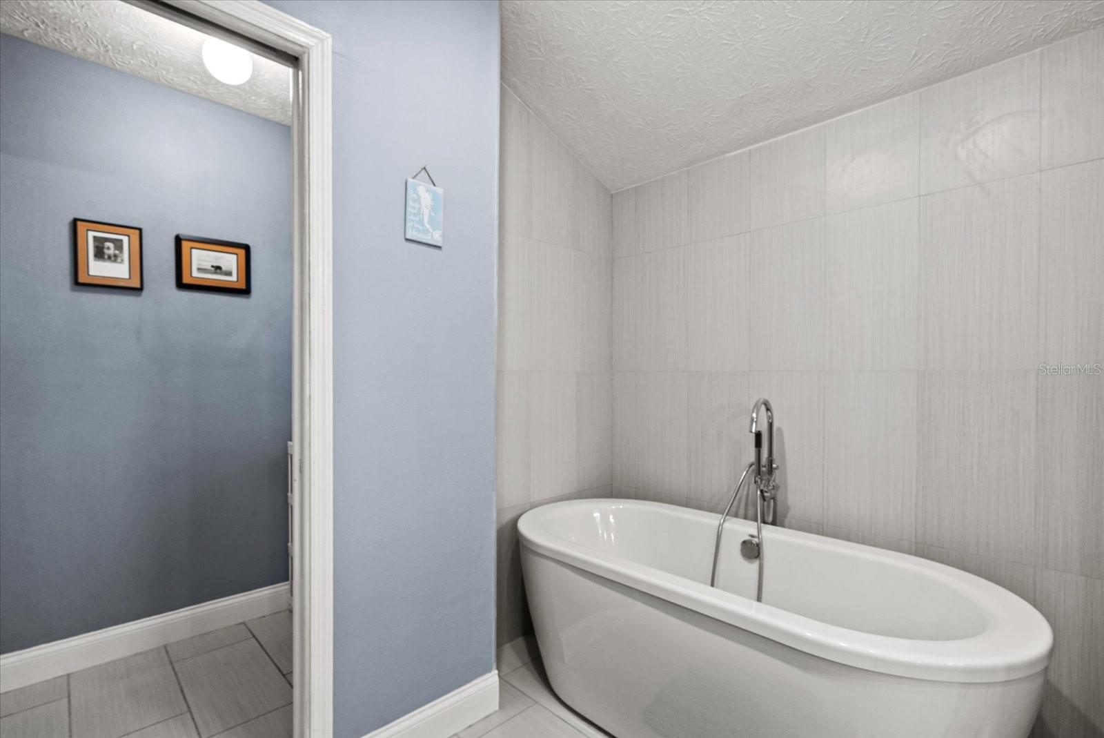 soaking tub/water closet area