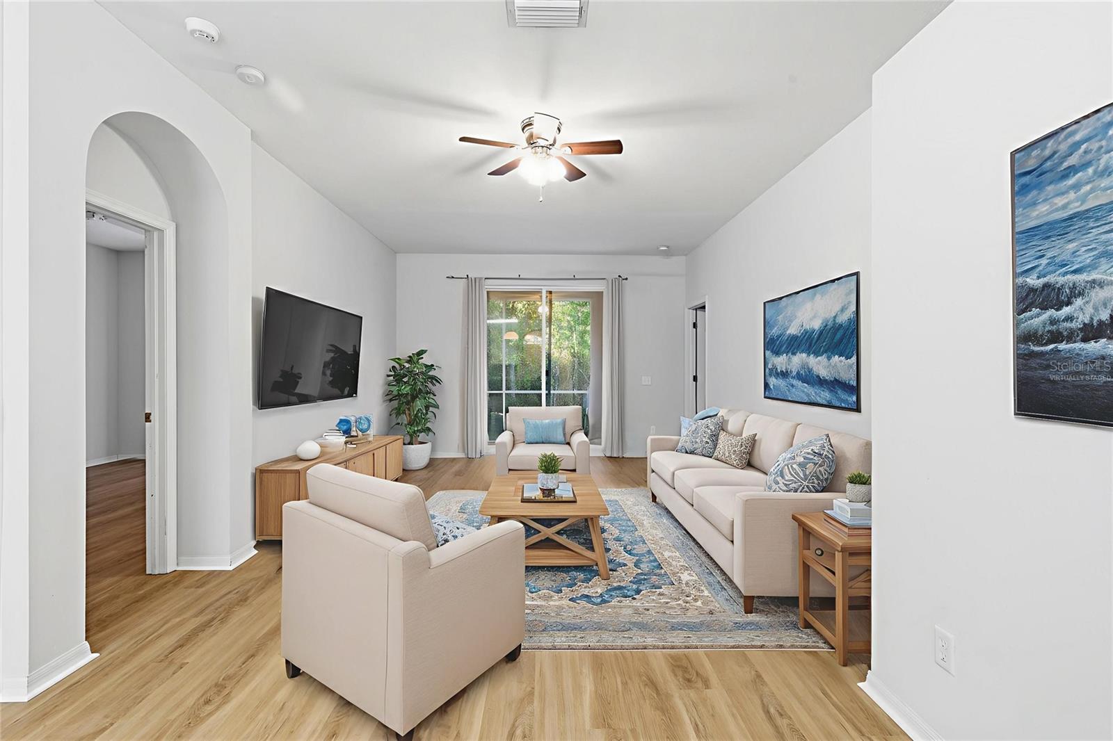 Virtually staged Living Room