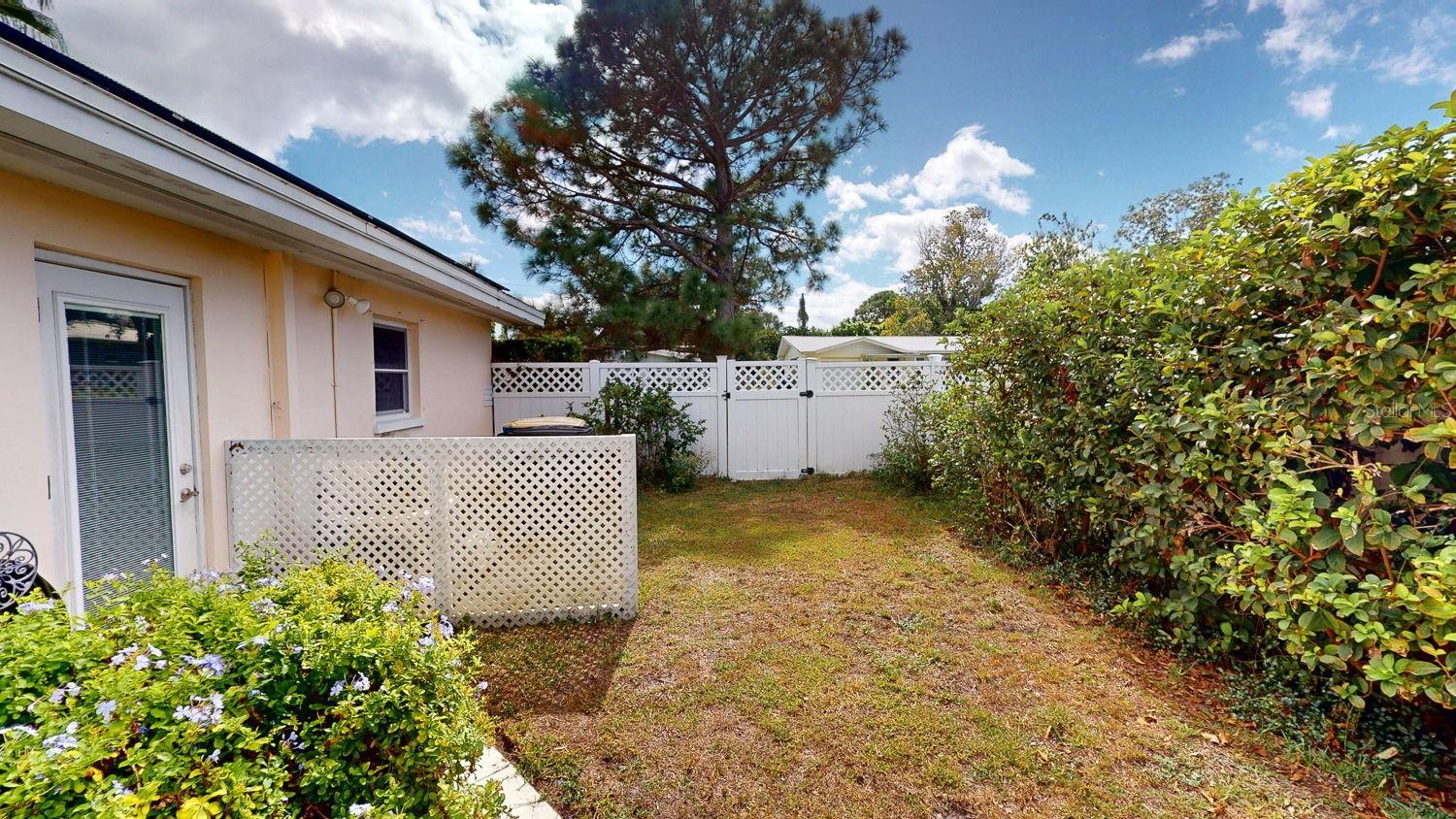 Side yard off garage