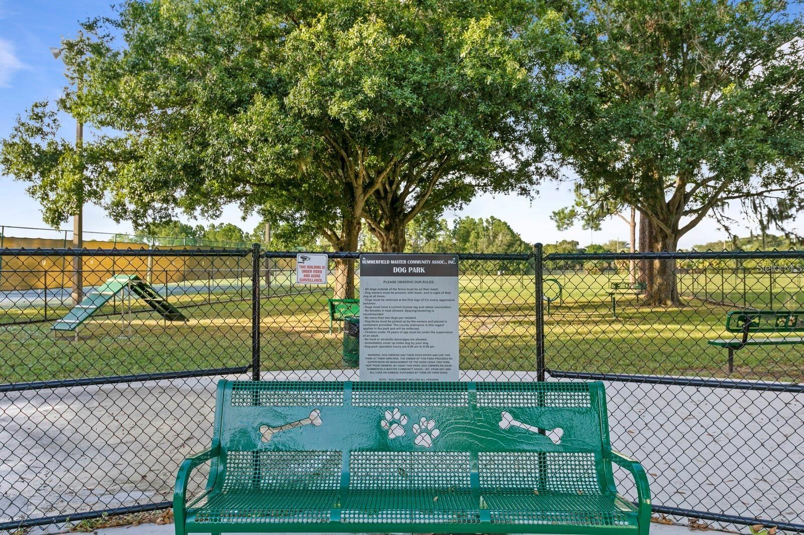 Dog Park with nice shaded trees.