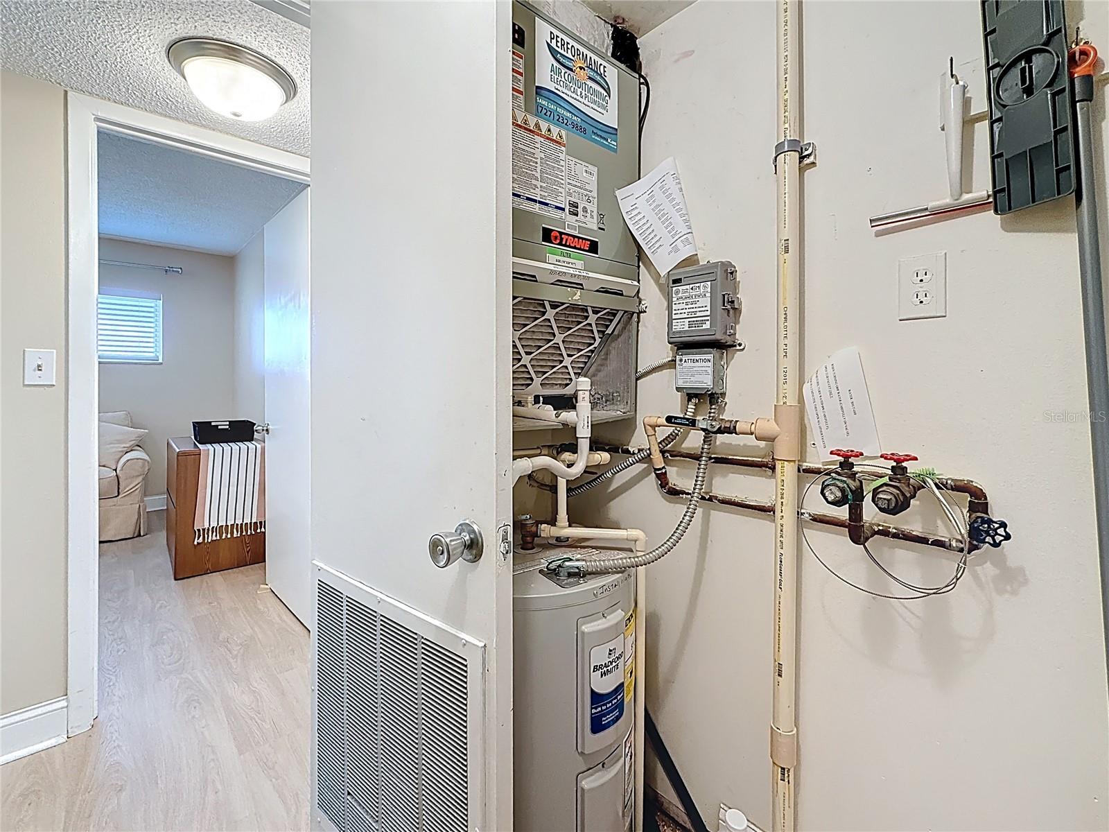 The a/c and water heater are located in the utility room