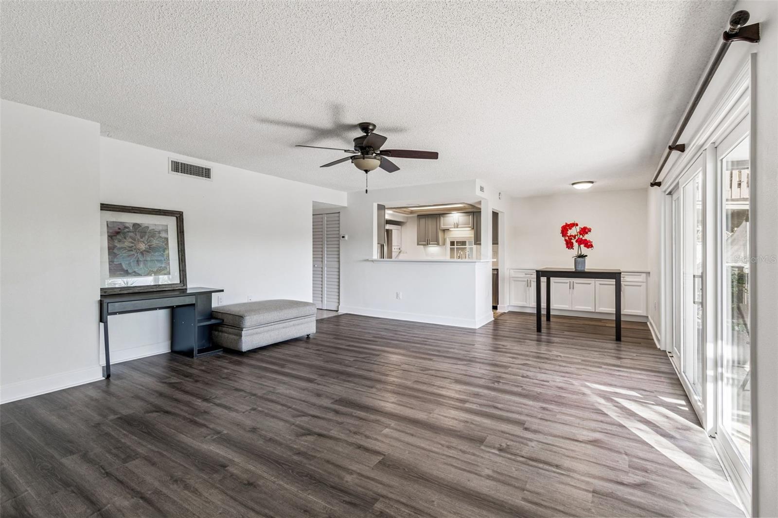 Family Room w/View of Dinette & Kitchen