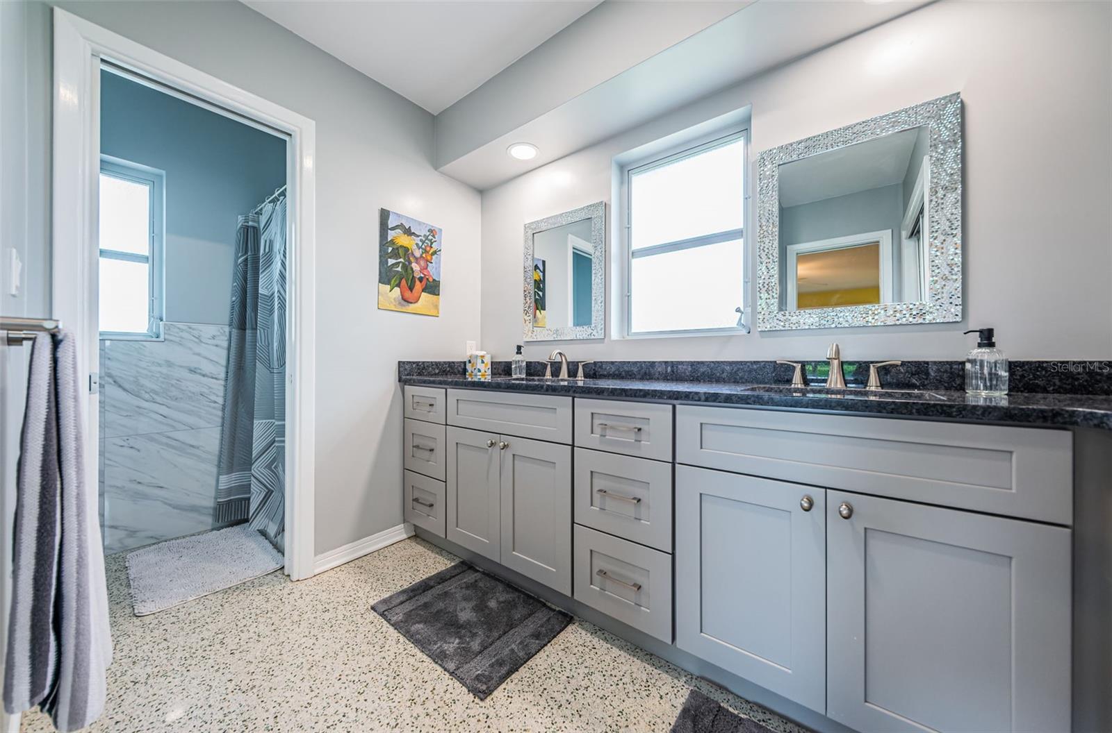 Smartly updated primary bathroom.