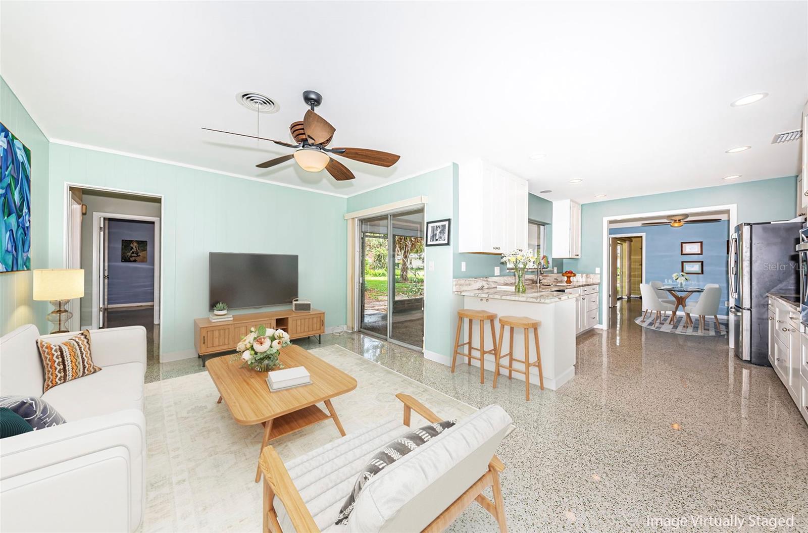 Family room just off of kitchen.